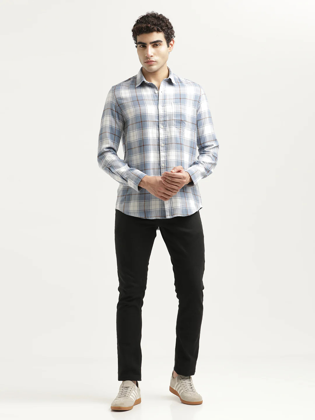 Men Checked Cotton-Linen Shirt - Image 5