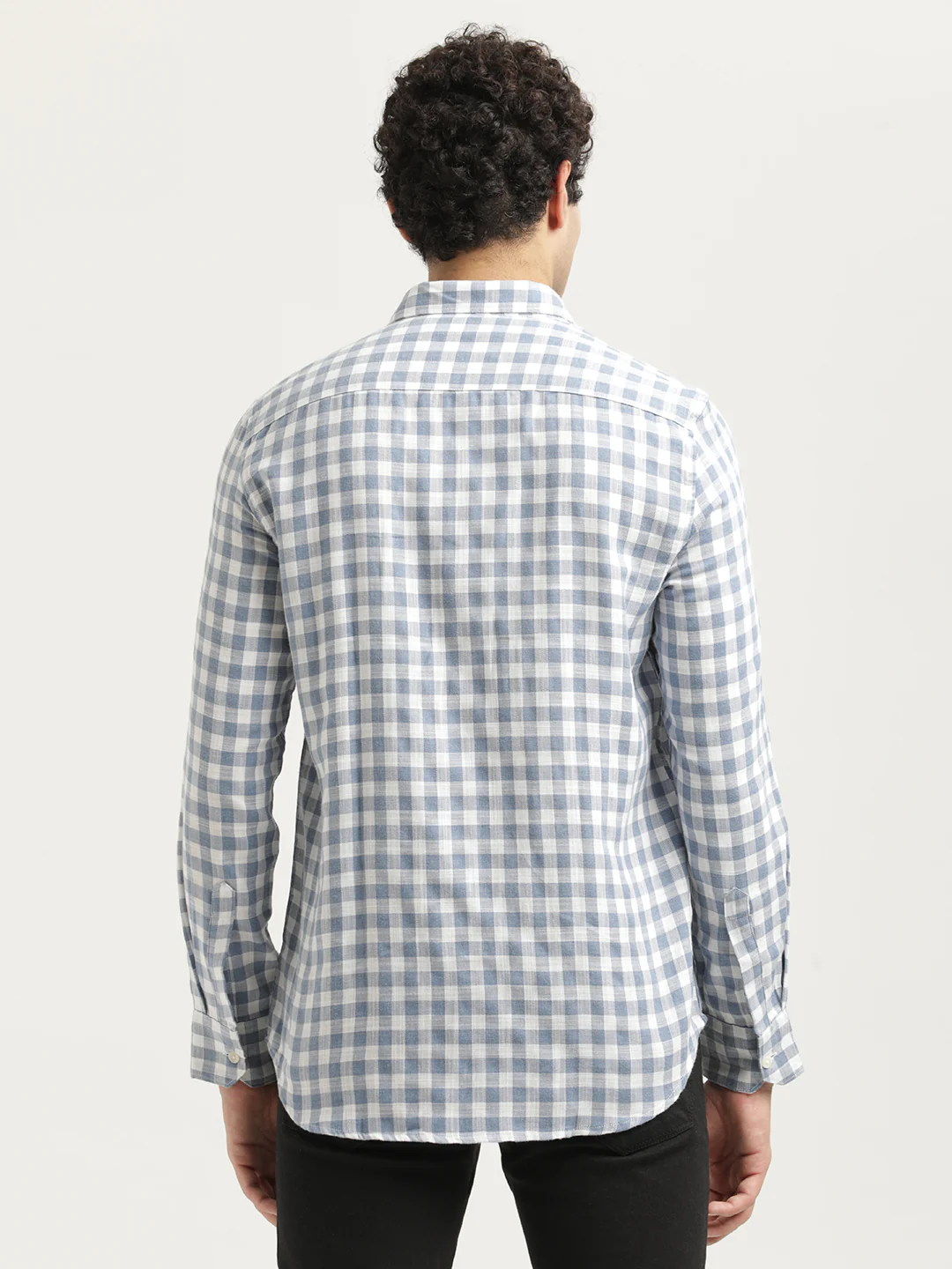 Men Checked Cotton-Linen Shirt - Image 3