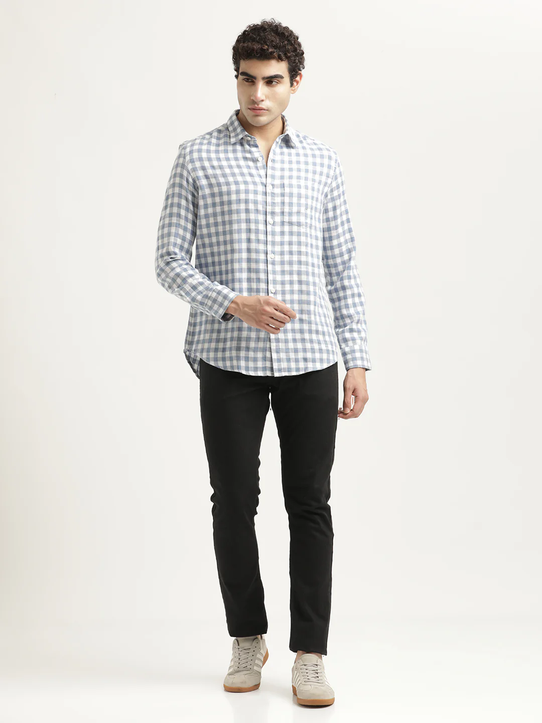 Men Checked Cotton-Linen Shirt - Image 5