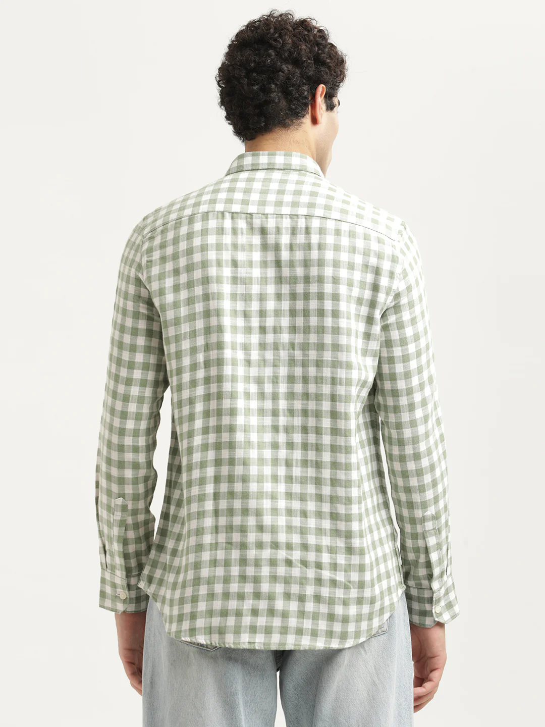 Men Checked Cotton-Linen Shirt - Image 4