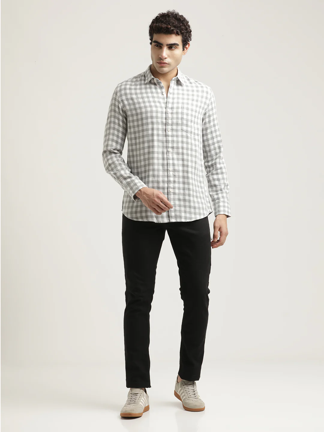 Men Checked Cotton-Linen Shirt - Image 5