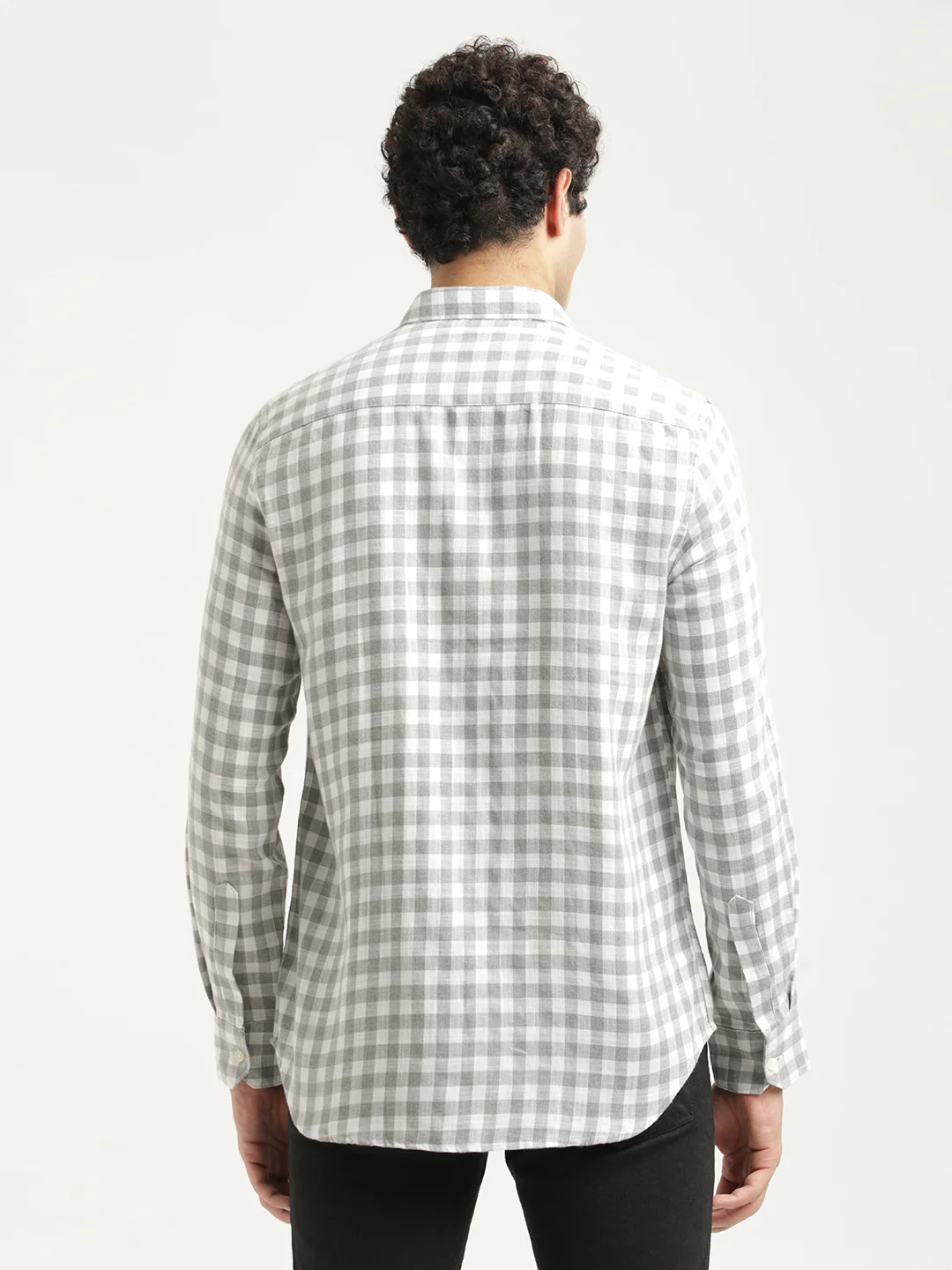 Men Checked Cotton-Linen Shirt - Image 6