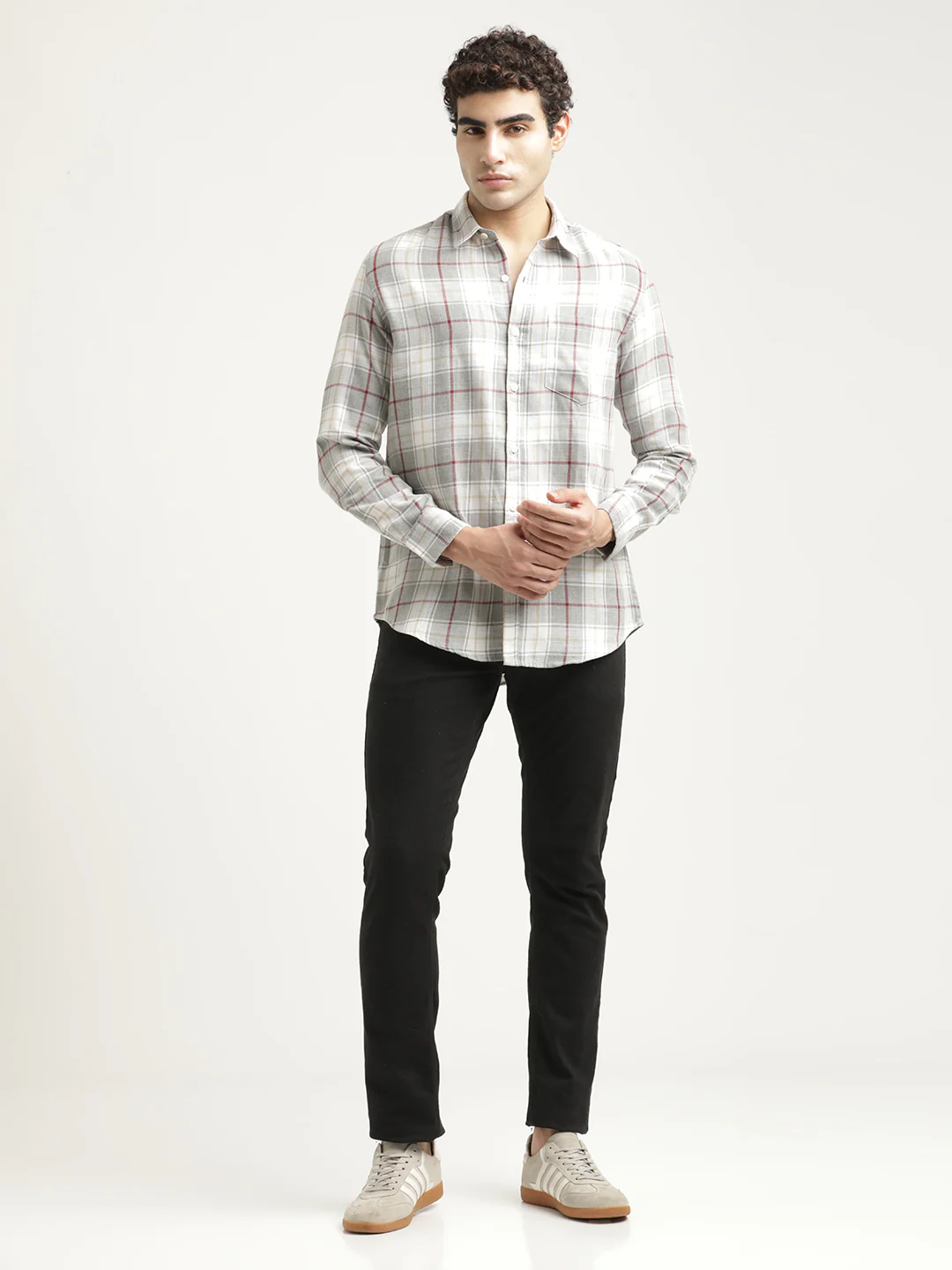 Men Checked Cotton-Linen Shirt - Image 5