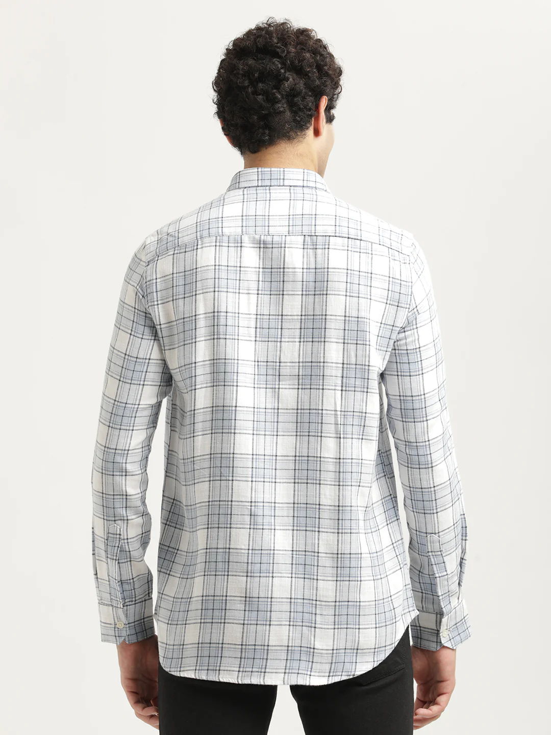 Men Checked Cotton-Linen Shirt - Image 3
