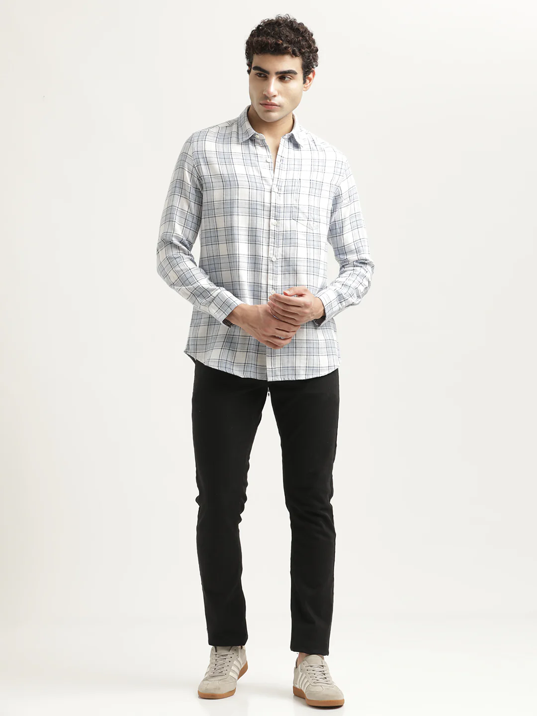 Men Checked Cotton-Linen Shirt - Image 5