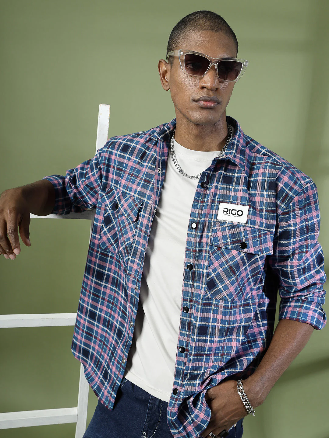 Men Checked Flannel Oversized Shacket - Image 2