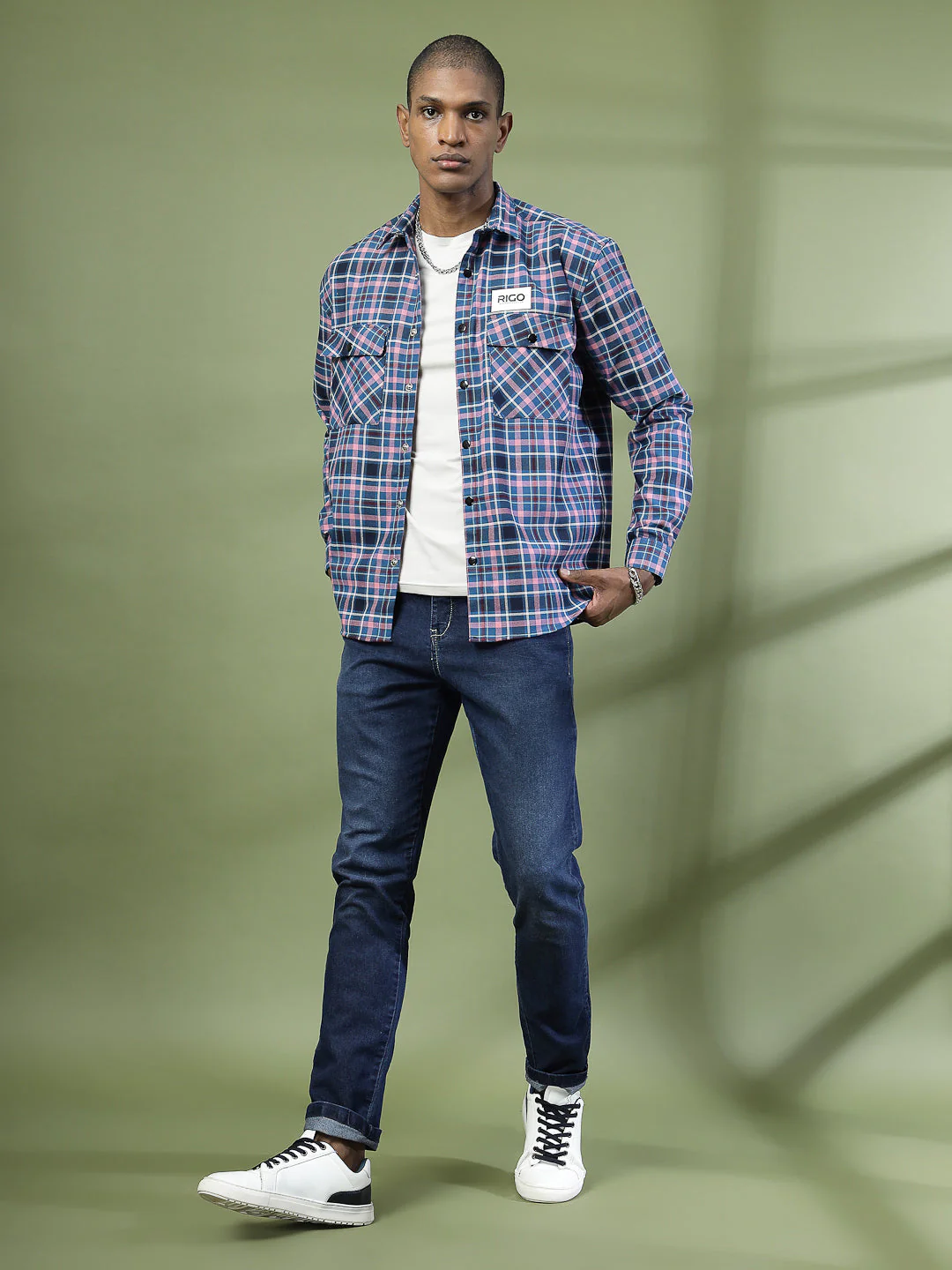 Men Checked Flannel Oversized Shacket - Image 4