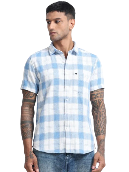 Men Checkered Half Sleeve Casual Shirt - Image 2