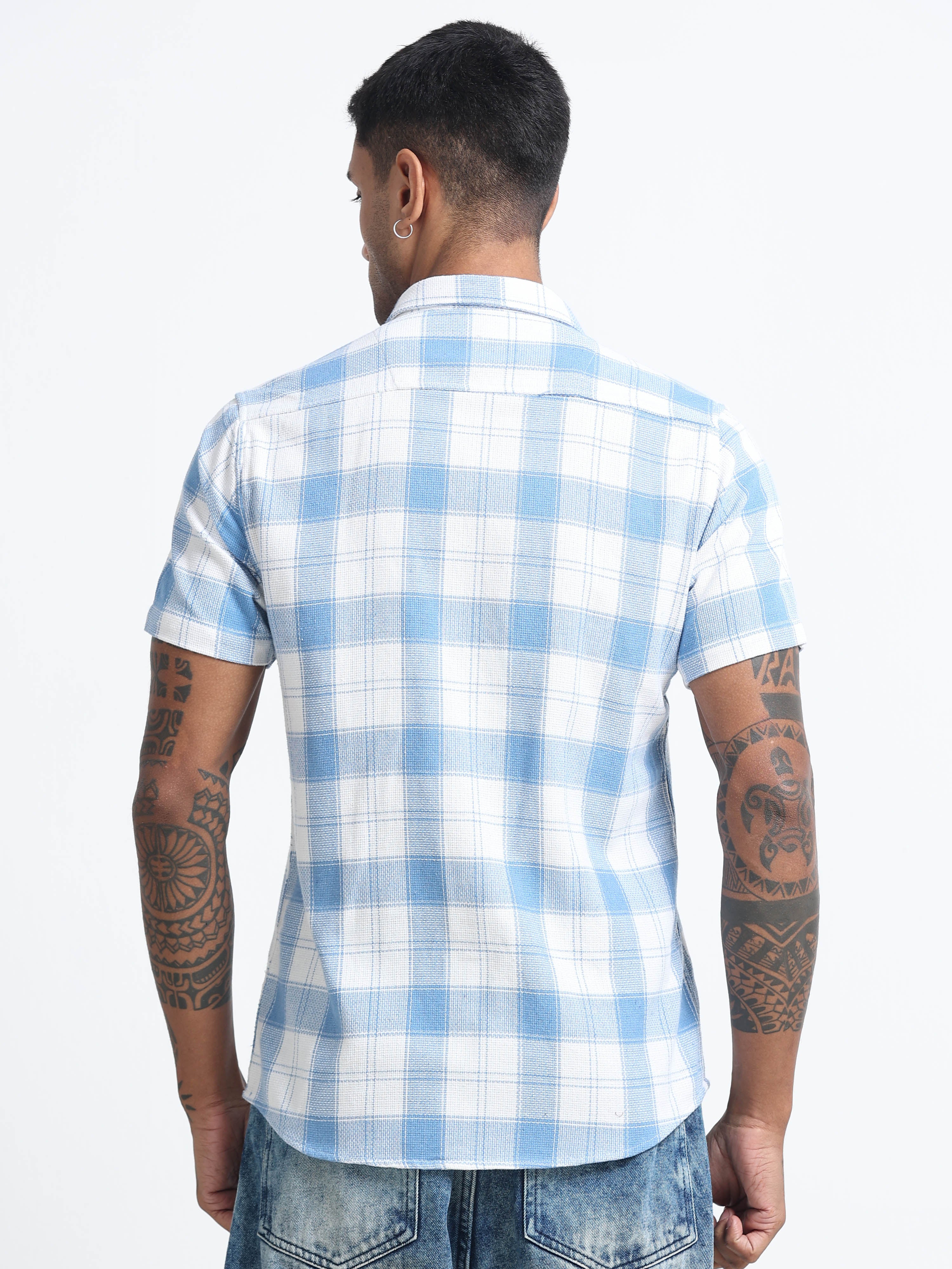 Men Checkered Half Sleeve Casual Shirt - Image 3