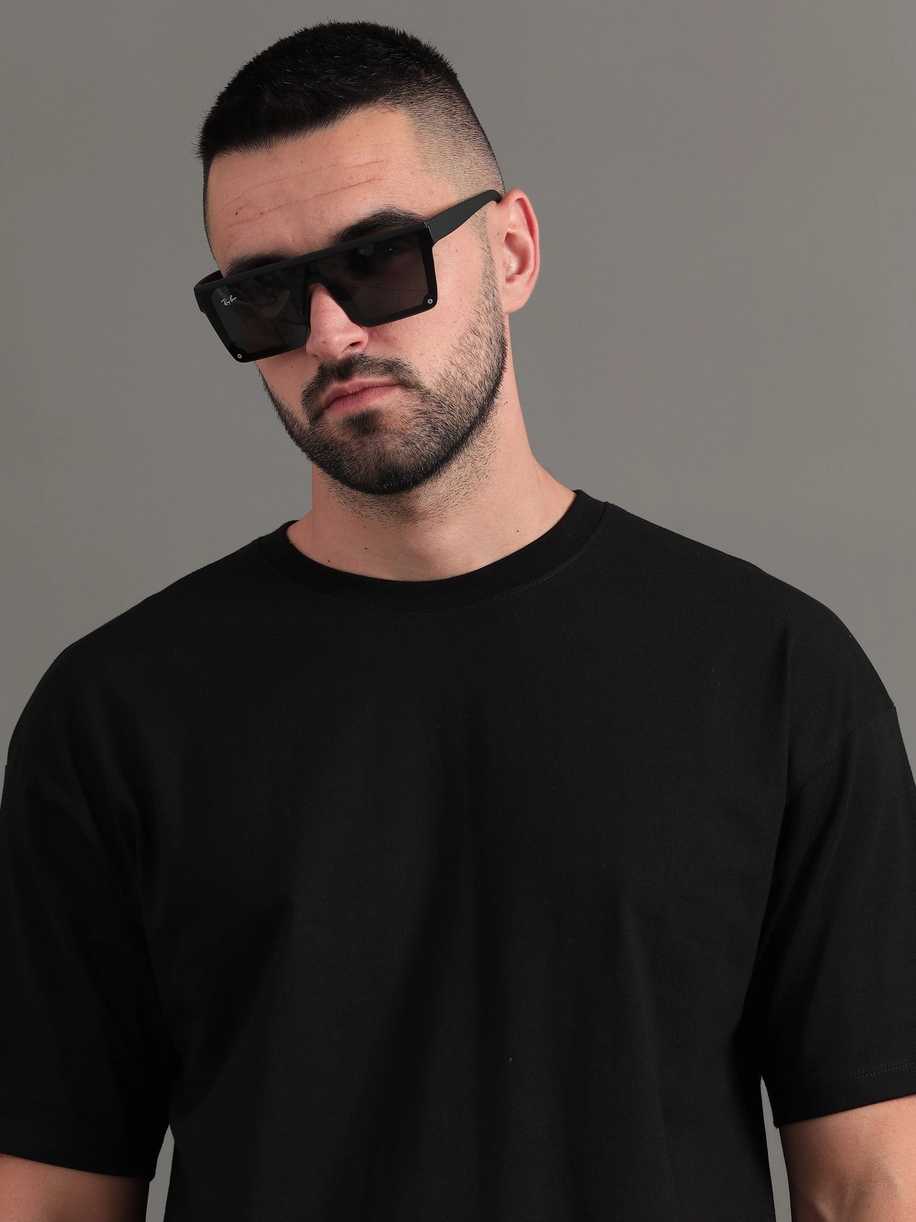 Men Chill and Relax Black Oversized T-Shirt - Image 4