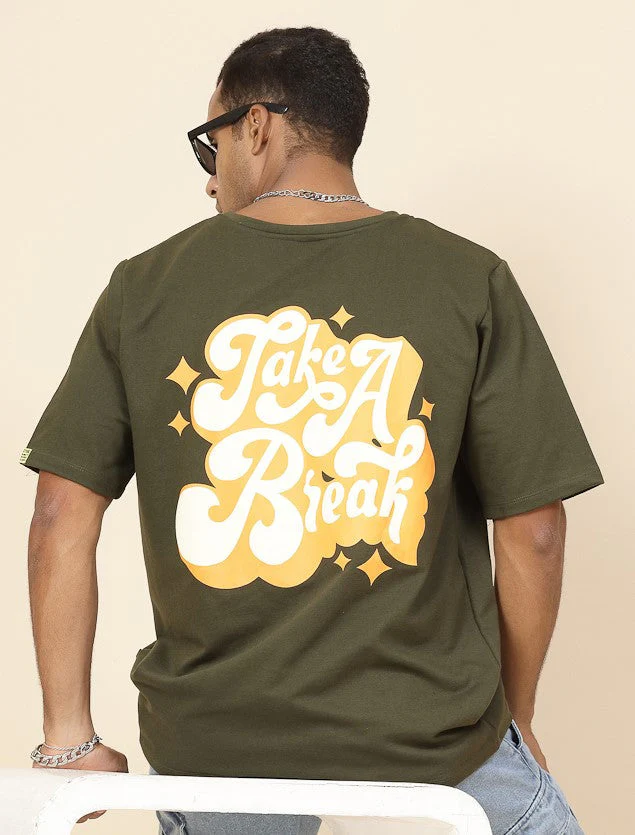Men Chill Vibes Puff Print Oversized T-Shirt - Image 3