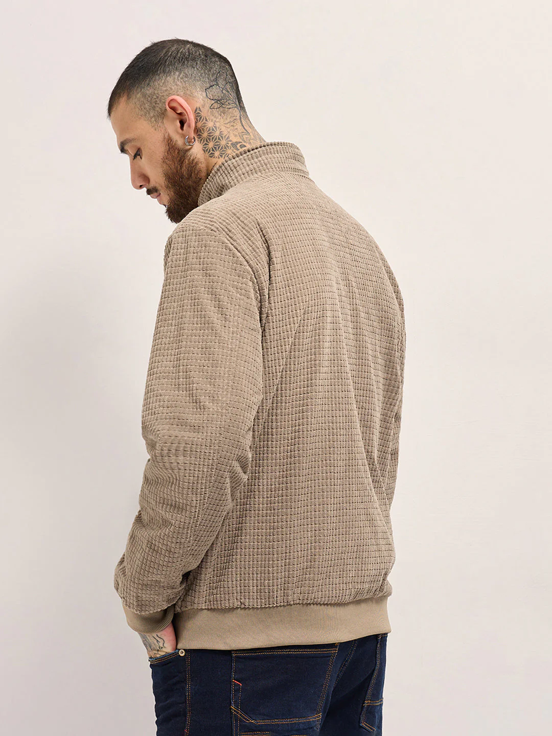 Men Classic Beige Jacket - Image 2