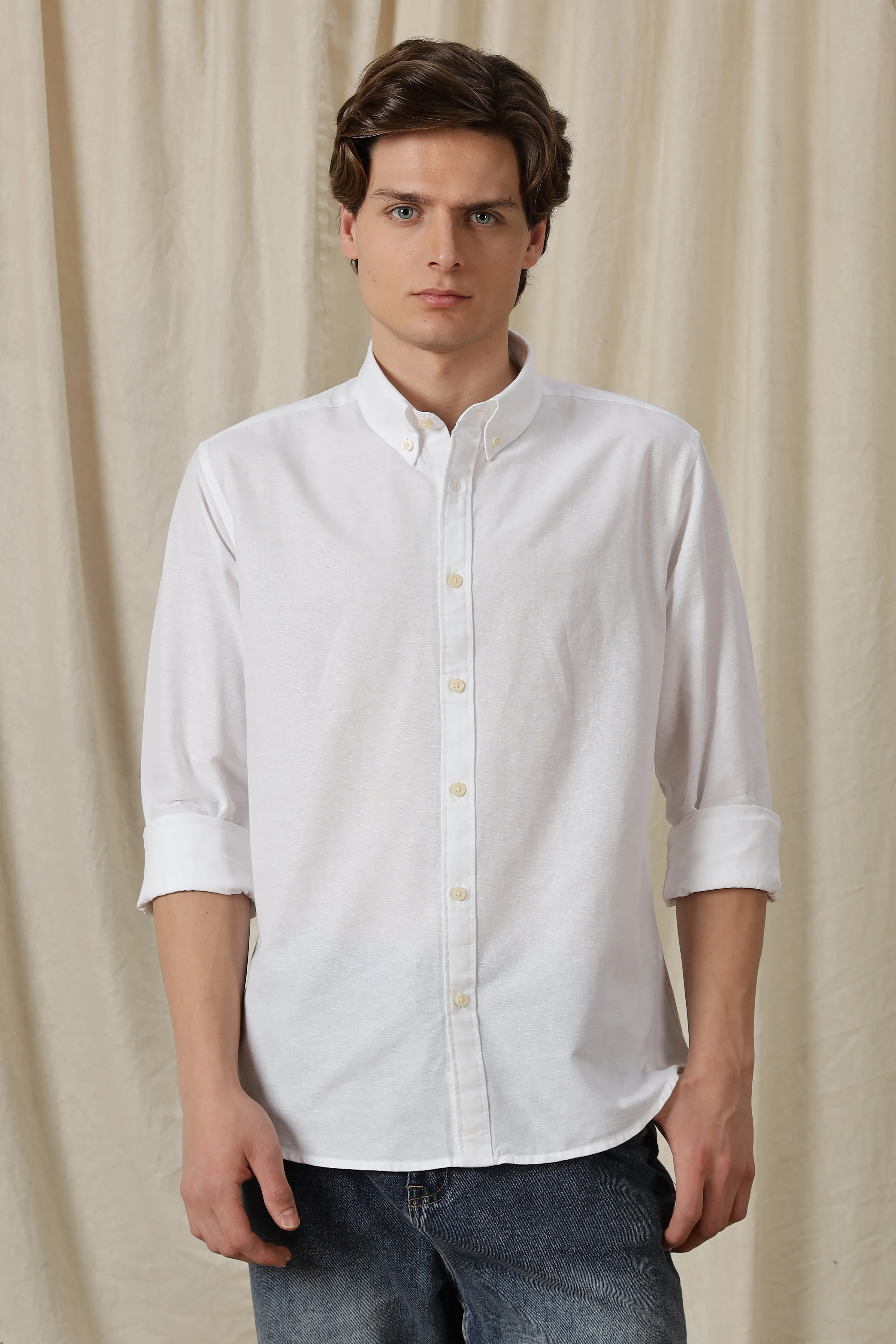 Men Classic Button-Down Solid Casual Shirt - Image 5