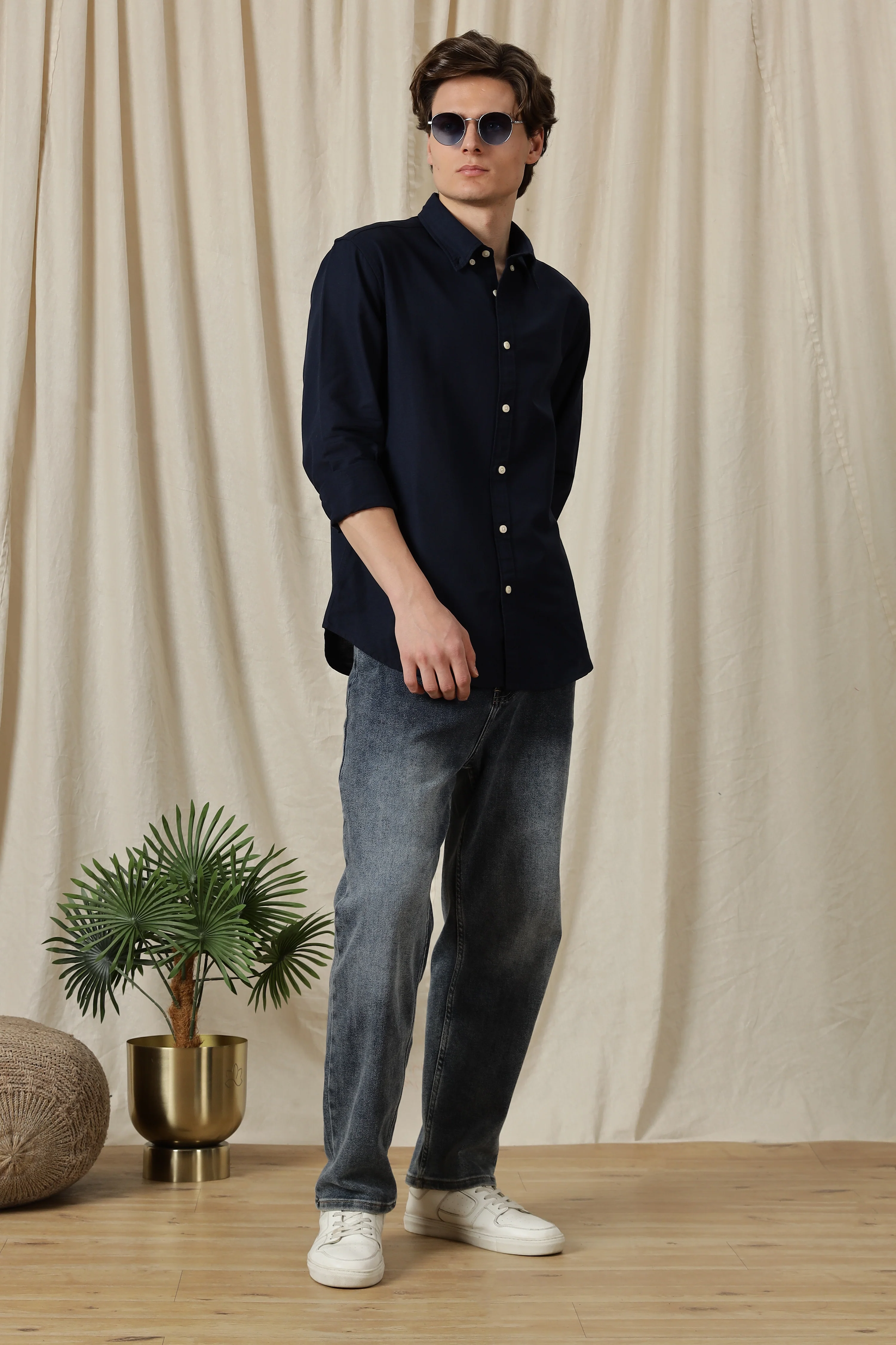 Men Classic Button-Down Solid Casual Shirt - Image 2
