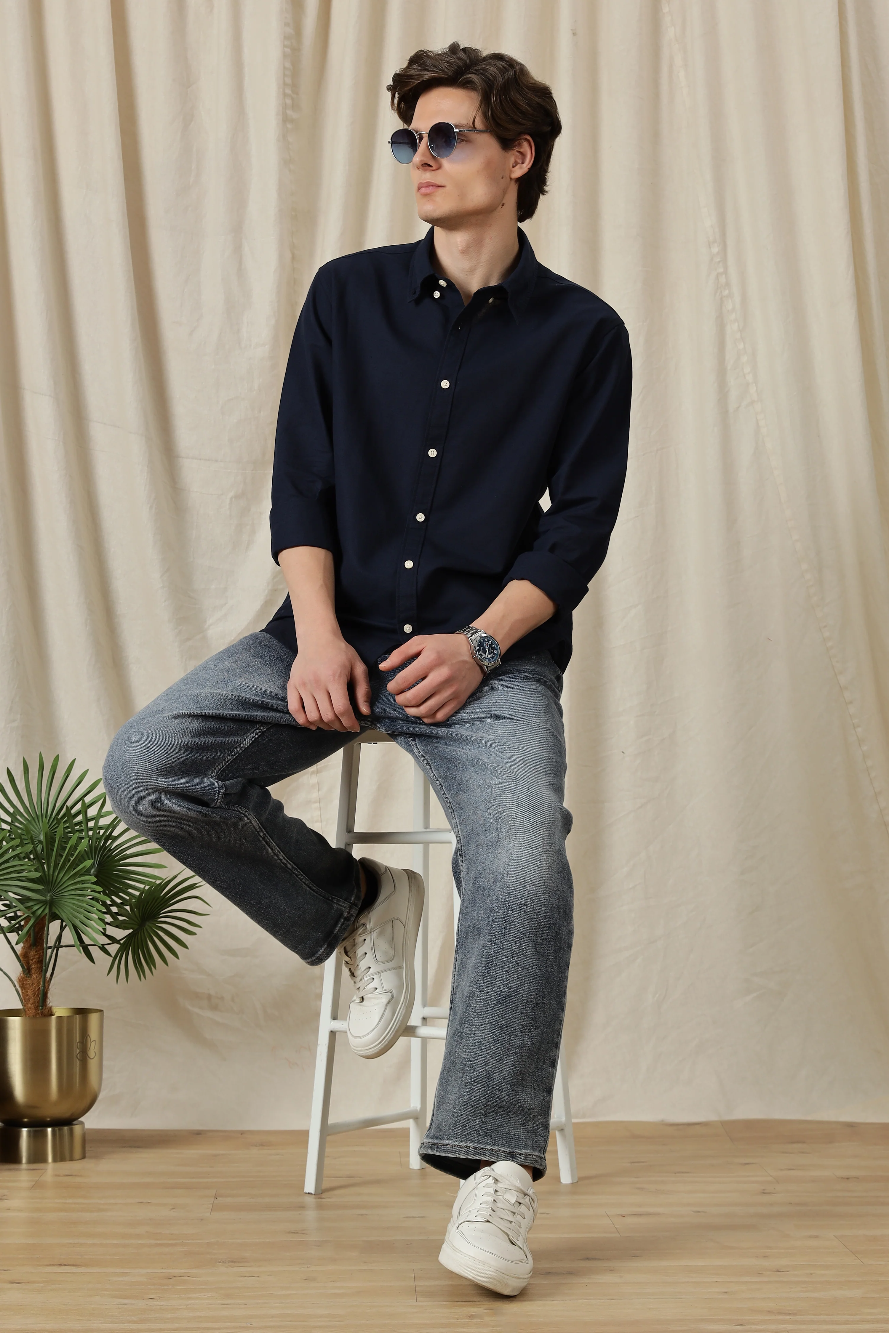Men Classic Button-Down Solid Casual Shirt - Image 3