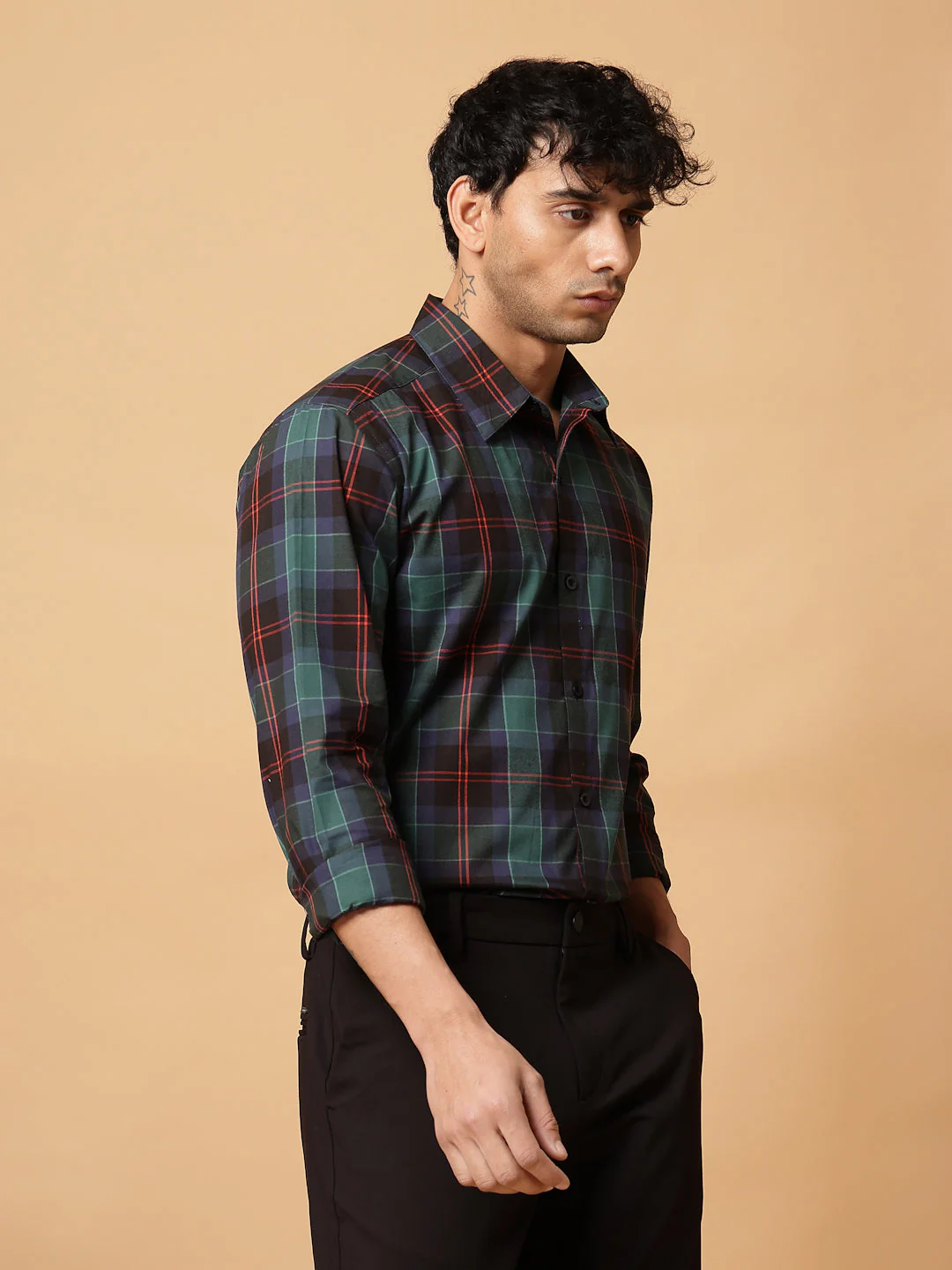 Men Classic Check Poplin Shirt - Image 5