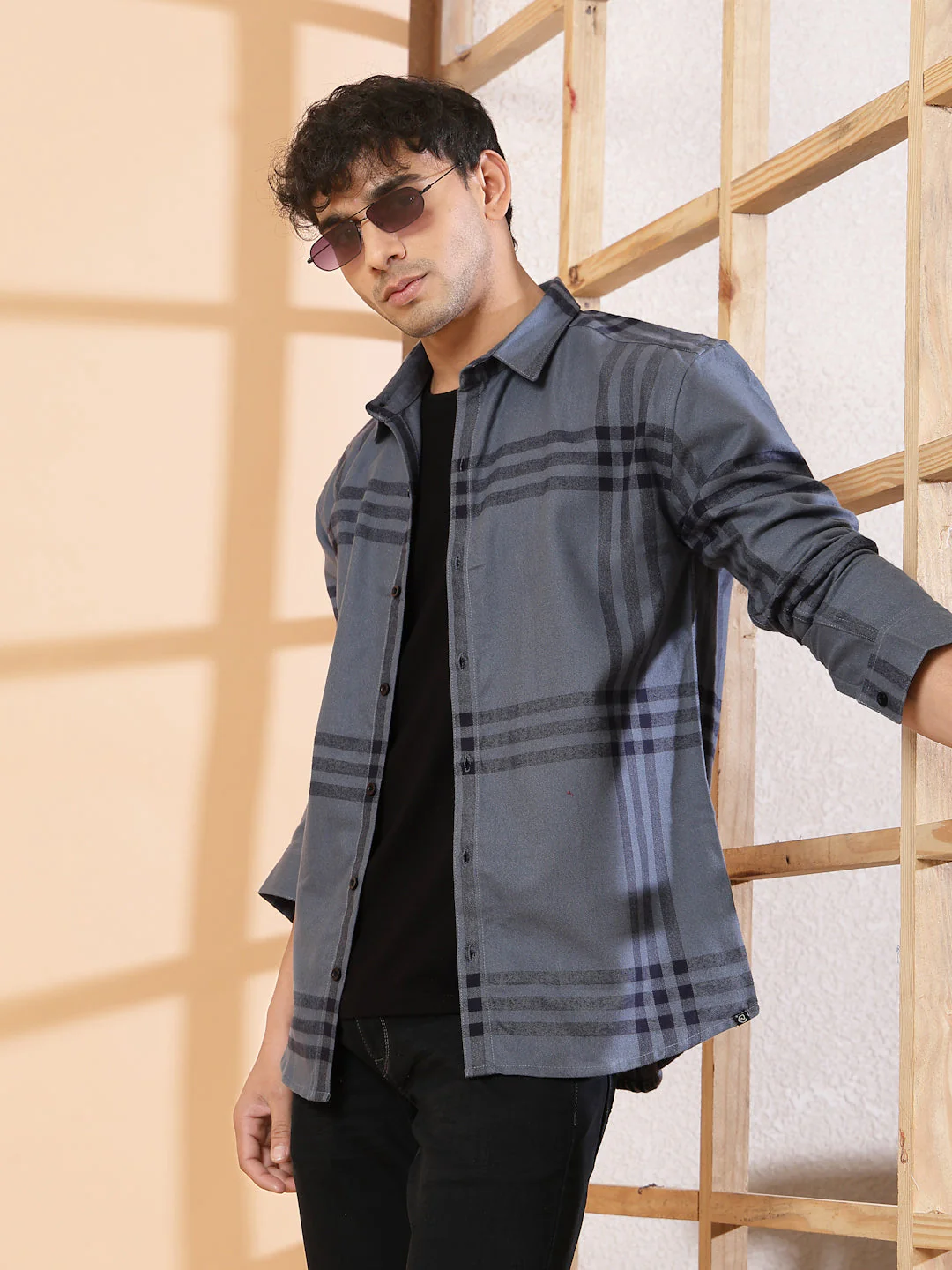 Men Classic Checkered Cotton Fabric Shirt - Image 4