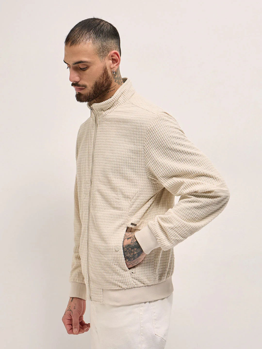 Men Classic Cream Jacket - Image 3