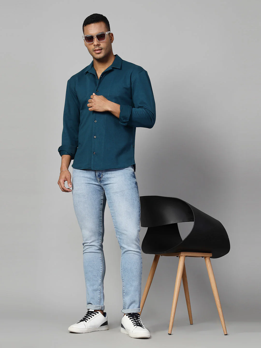 Men Classic Cuban Collar Terry Shirt - Image 3