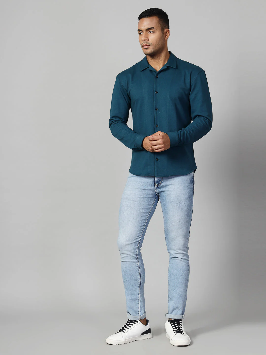 Men Classic Cuban Collar Terry Shirt - Image 4