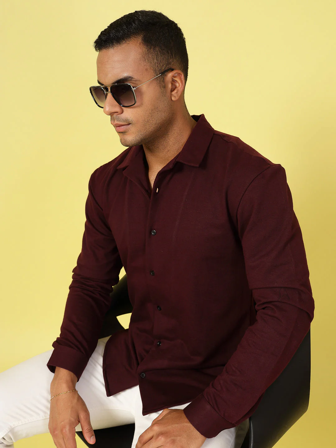 Men Classic Cuban Collar Terry Shirt - Image 2