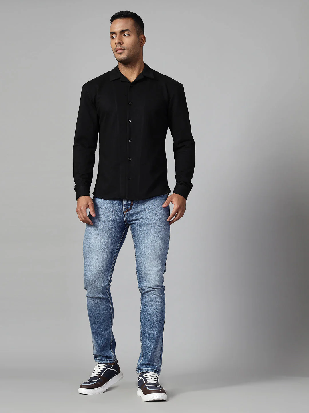 Men Classic Cuban Collar Terry Shirt - Image 2