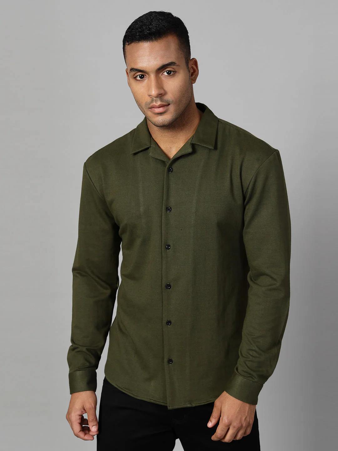 Men Classic Cuban Collar Terry Shirt - Image 3