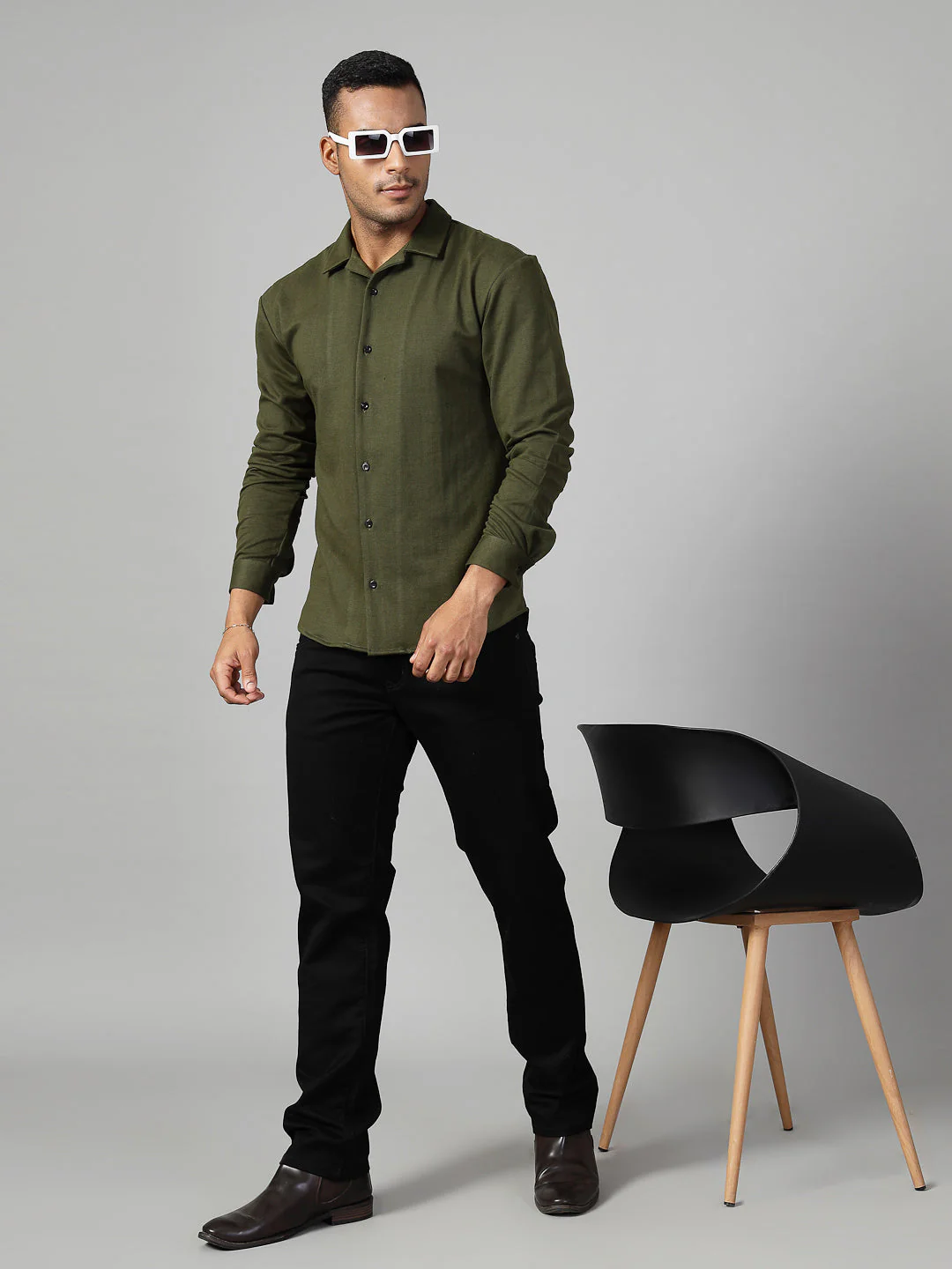 Men Classic Cuban Collar Terry Shirt - Image 4