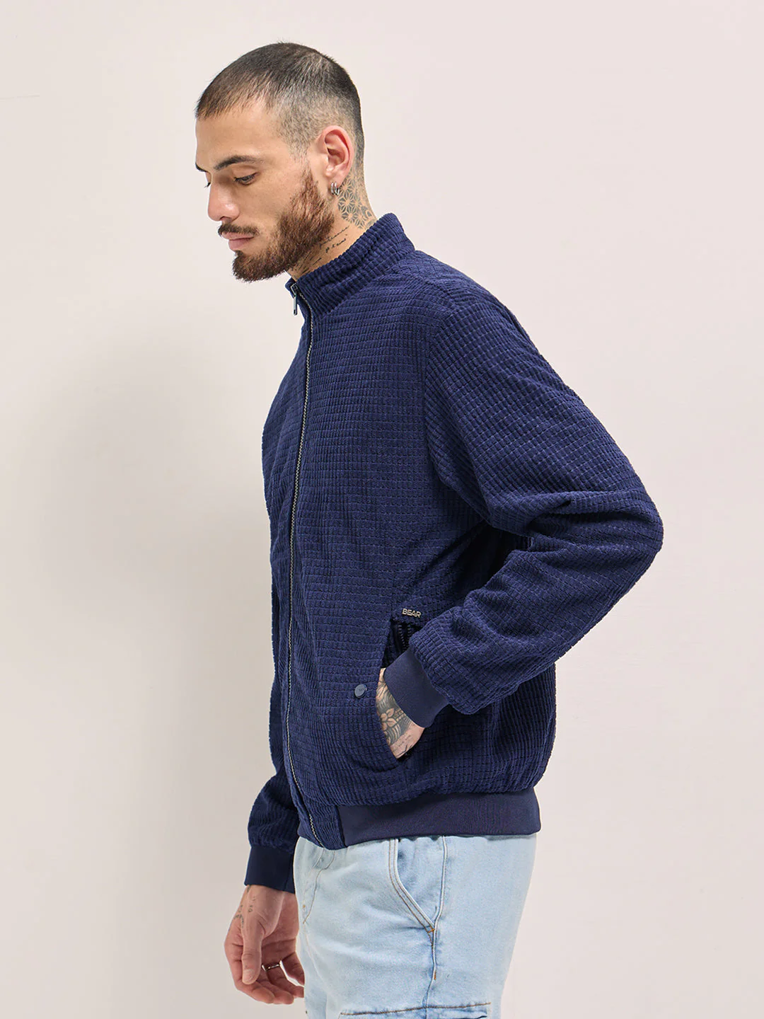 Men Classic Dark Blue Jacket - Image 3