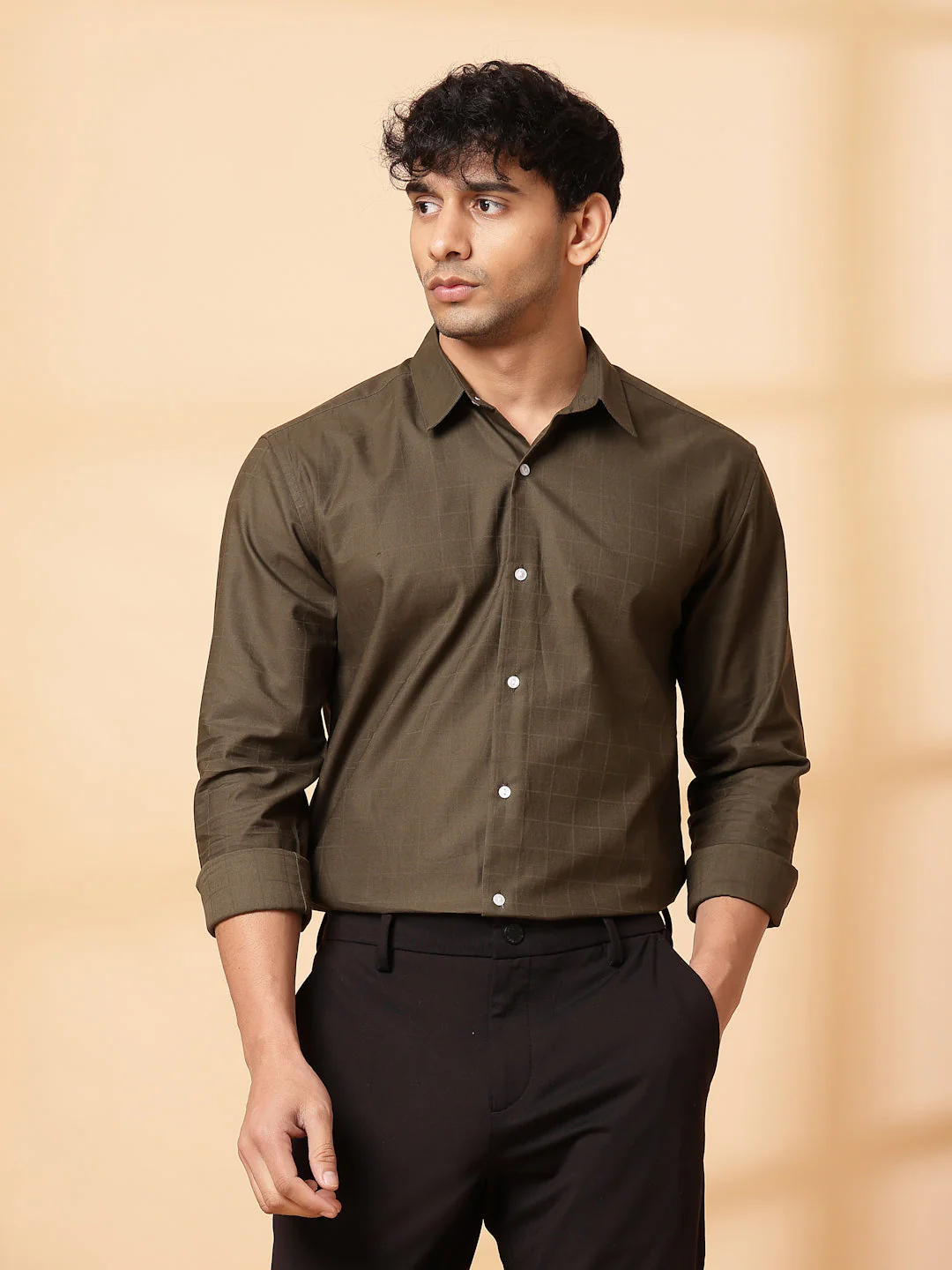 Men Classic Dobby Check Shirt - Image 2