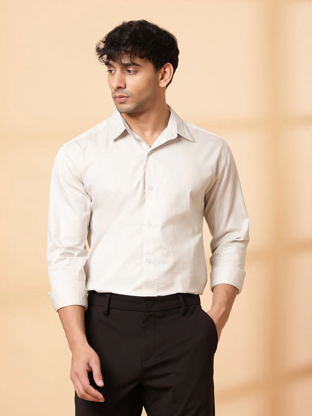 Men Classic Dobby Check Shirt - Image 4