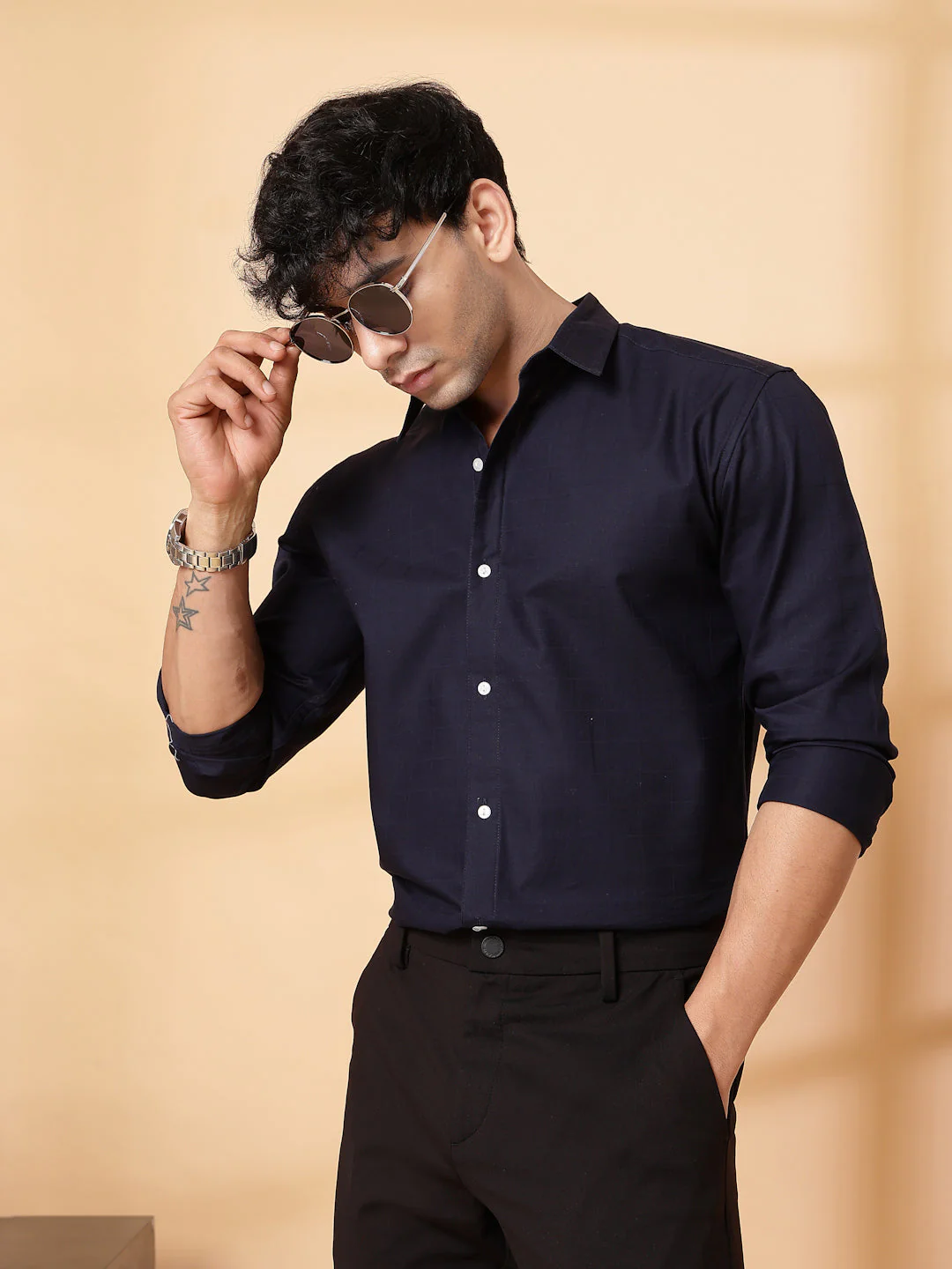Men Classic Dobby Check Shirt - Image 3