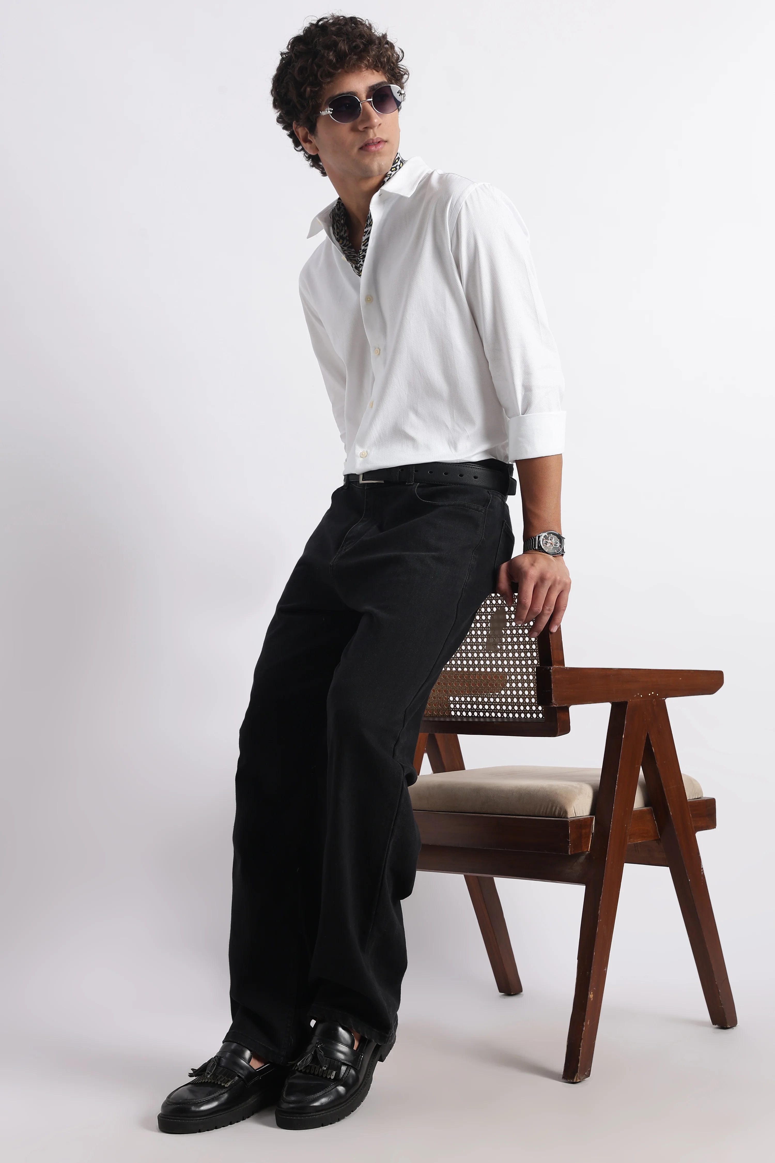 Men Classic Dobby Solid Shirt - Image 7