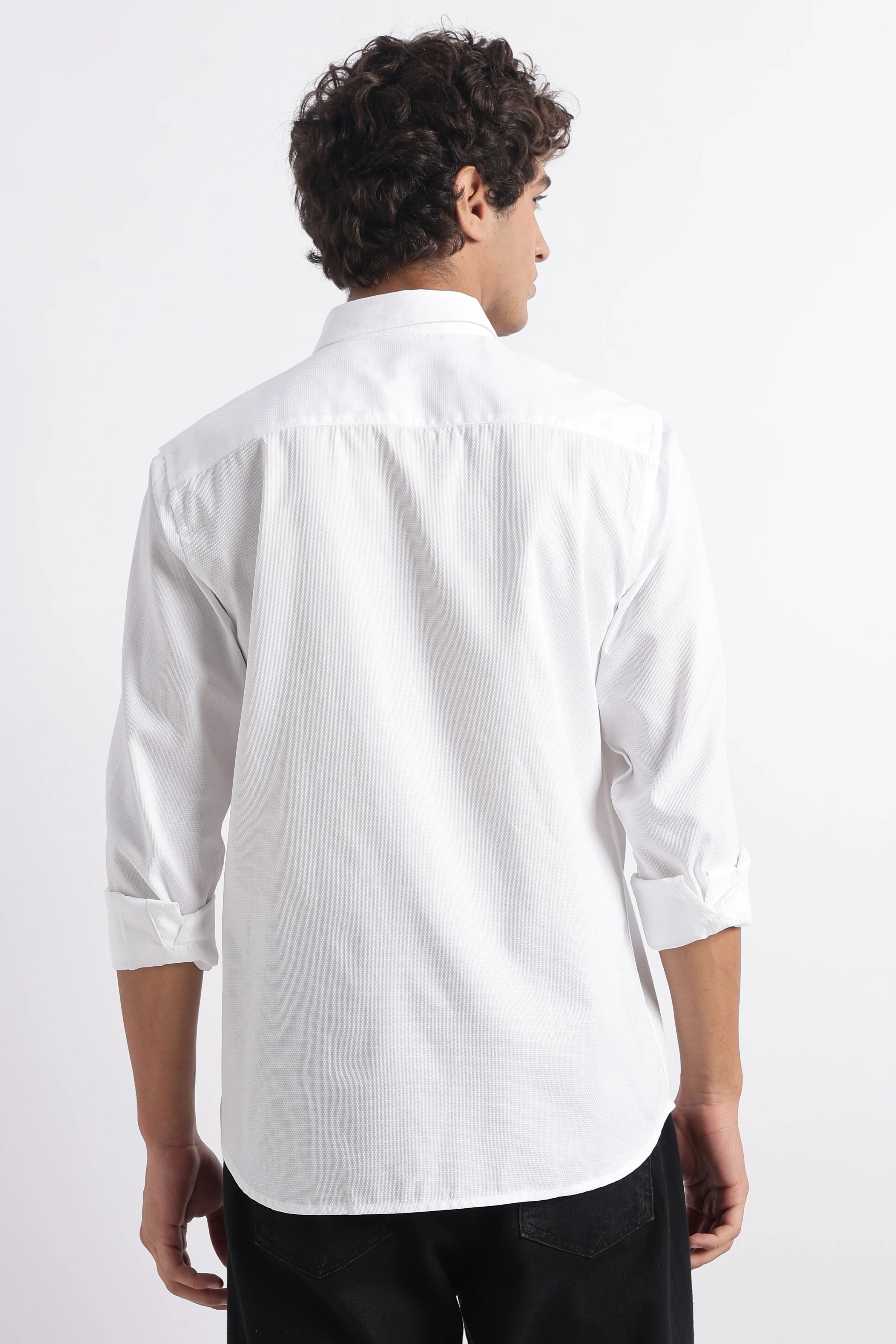 Men Classic Dobby Solid Shirt - Image 8
