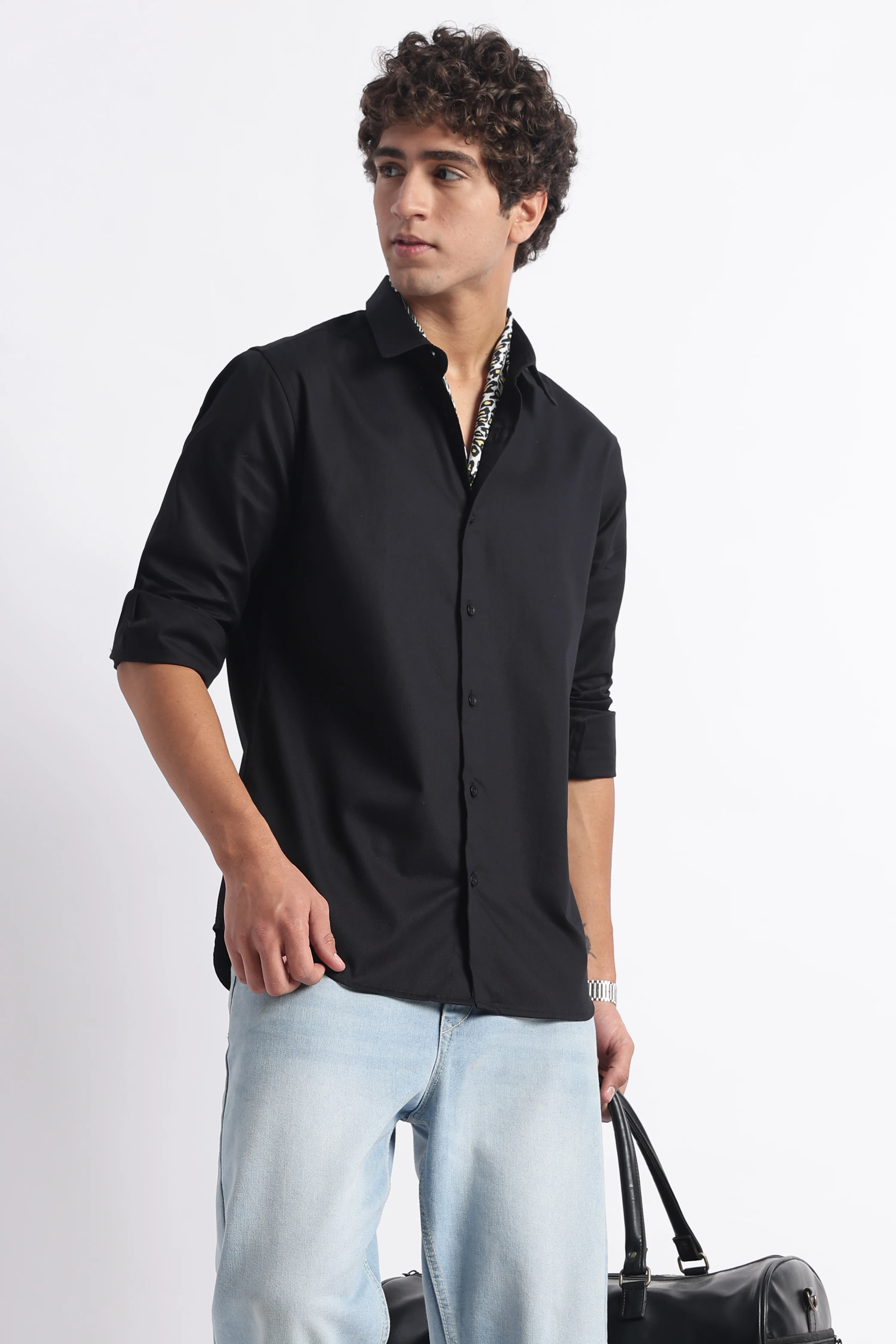 Men Classic Dobby Solid Shirt - Image 5