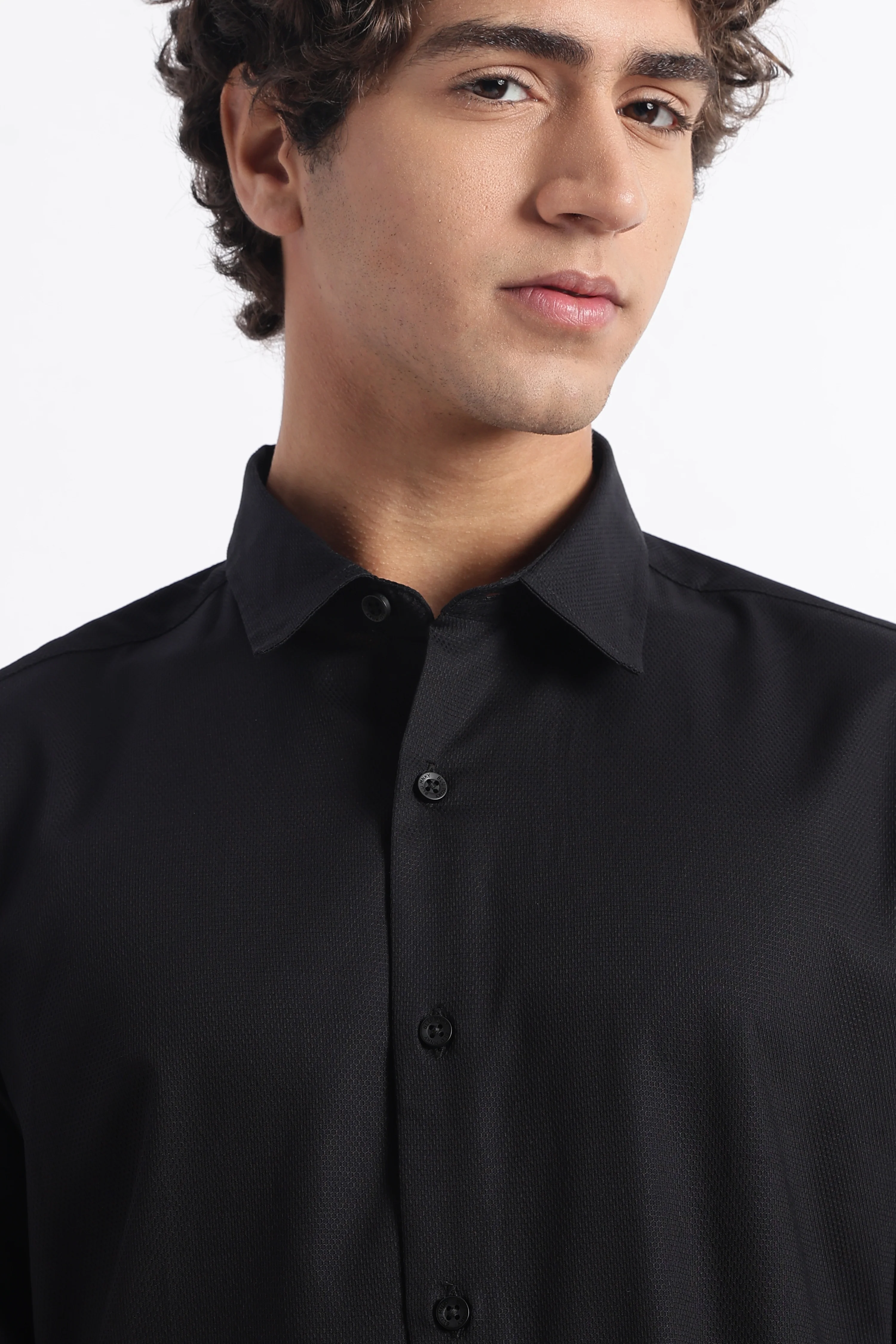 Men Classic Dobby Solid Shirt - Image 9