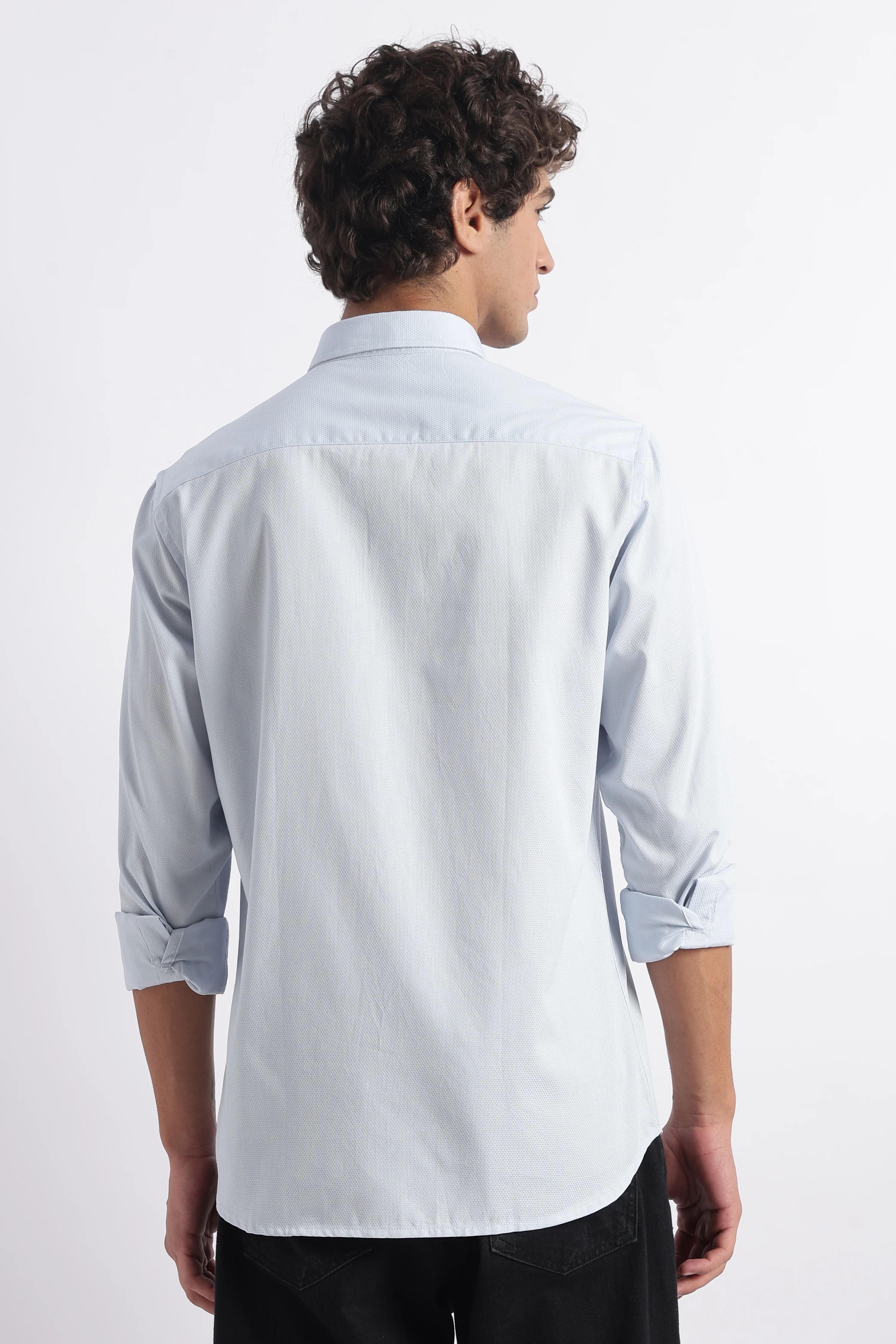 Men Classic Dobby Solid Shirt - Image 7