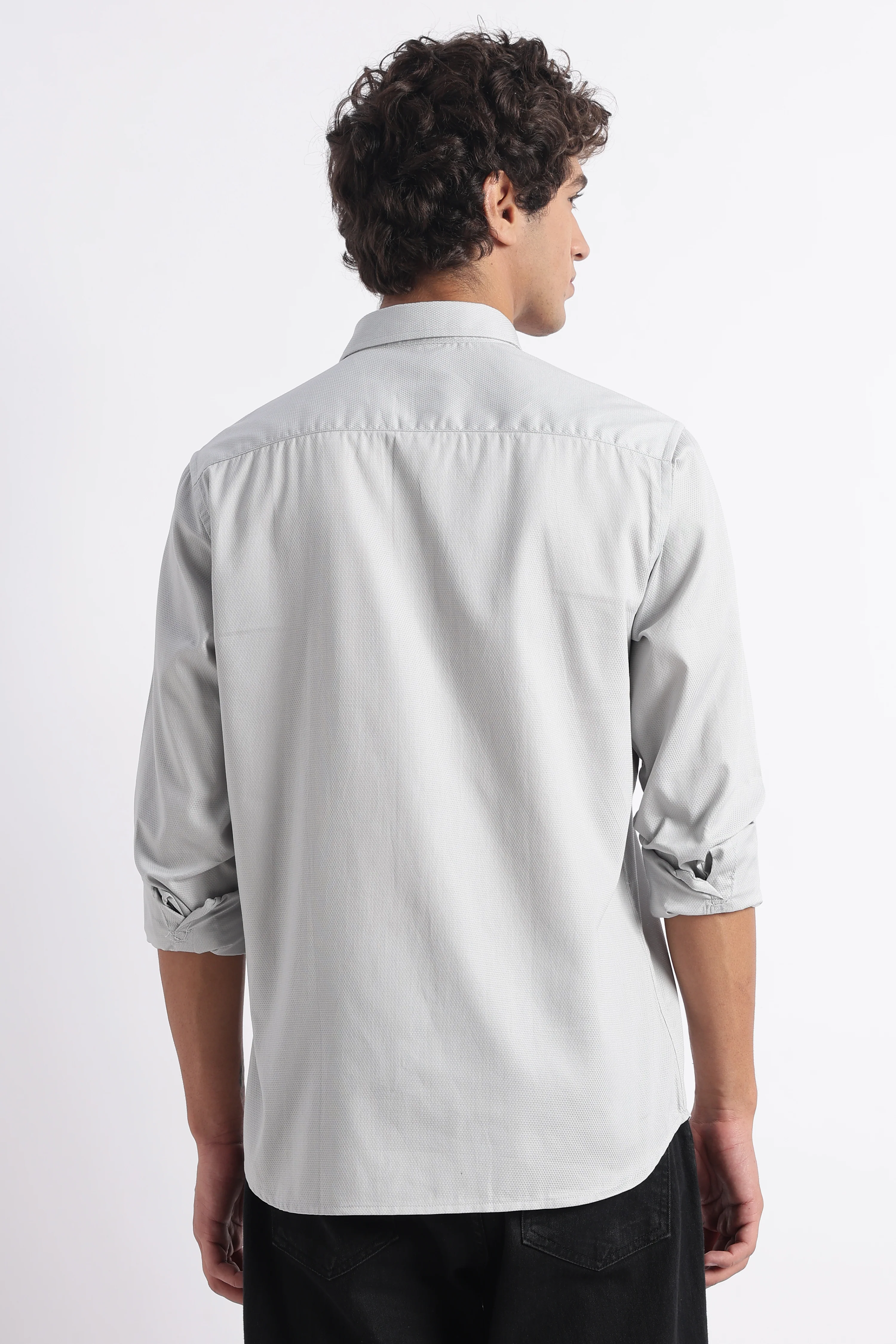 Men Classic Dobby Solid Shirt - Image 7