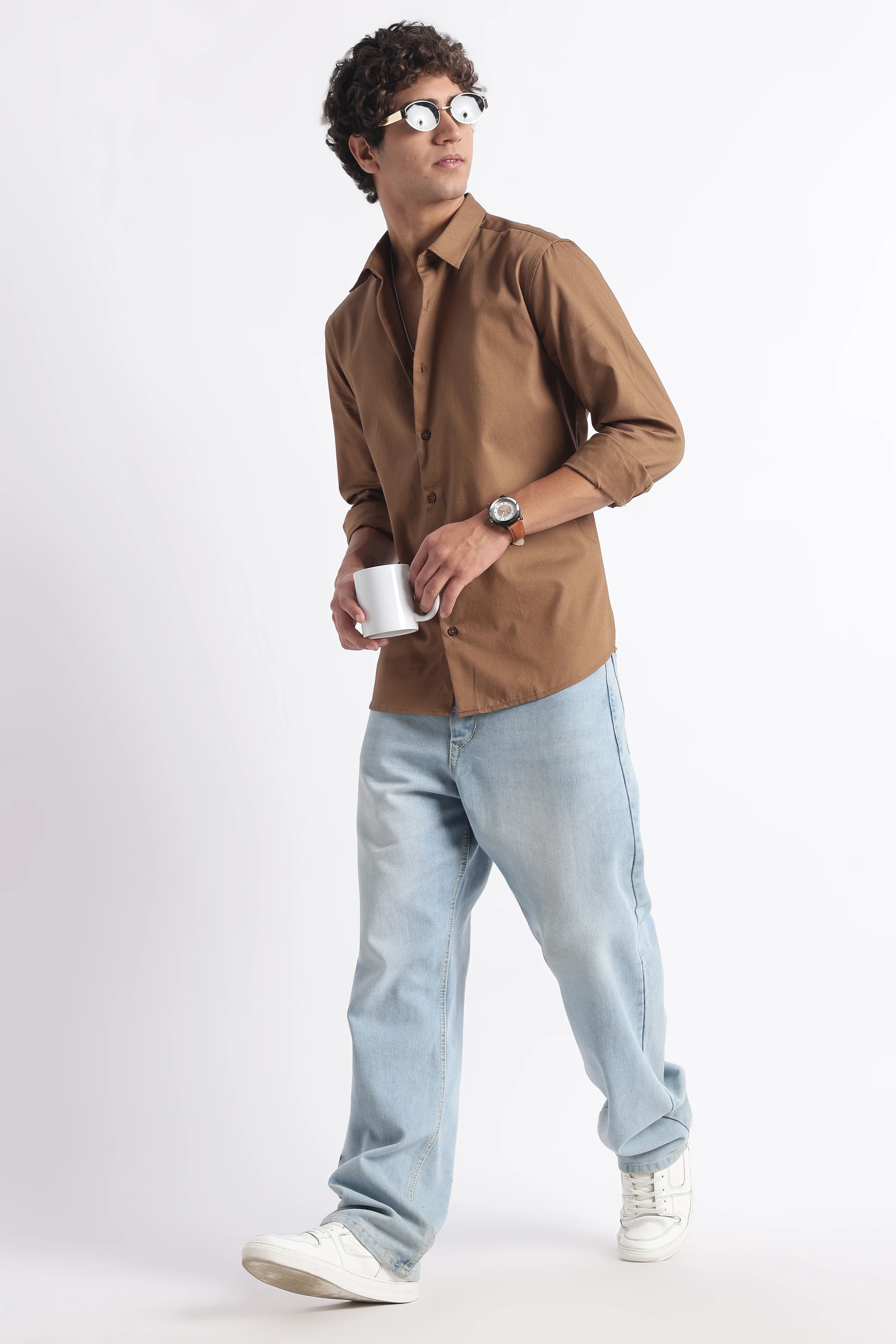 Men Classic Dobby Solid Shirt - Image 4