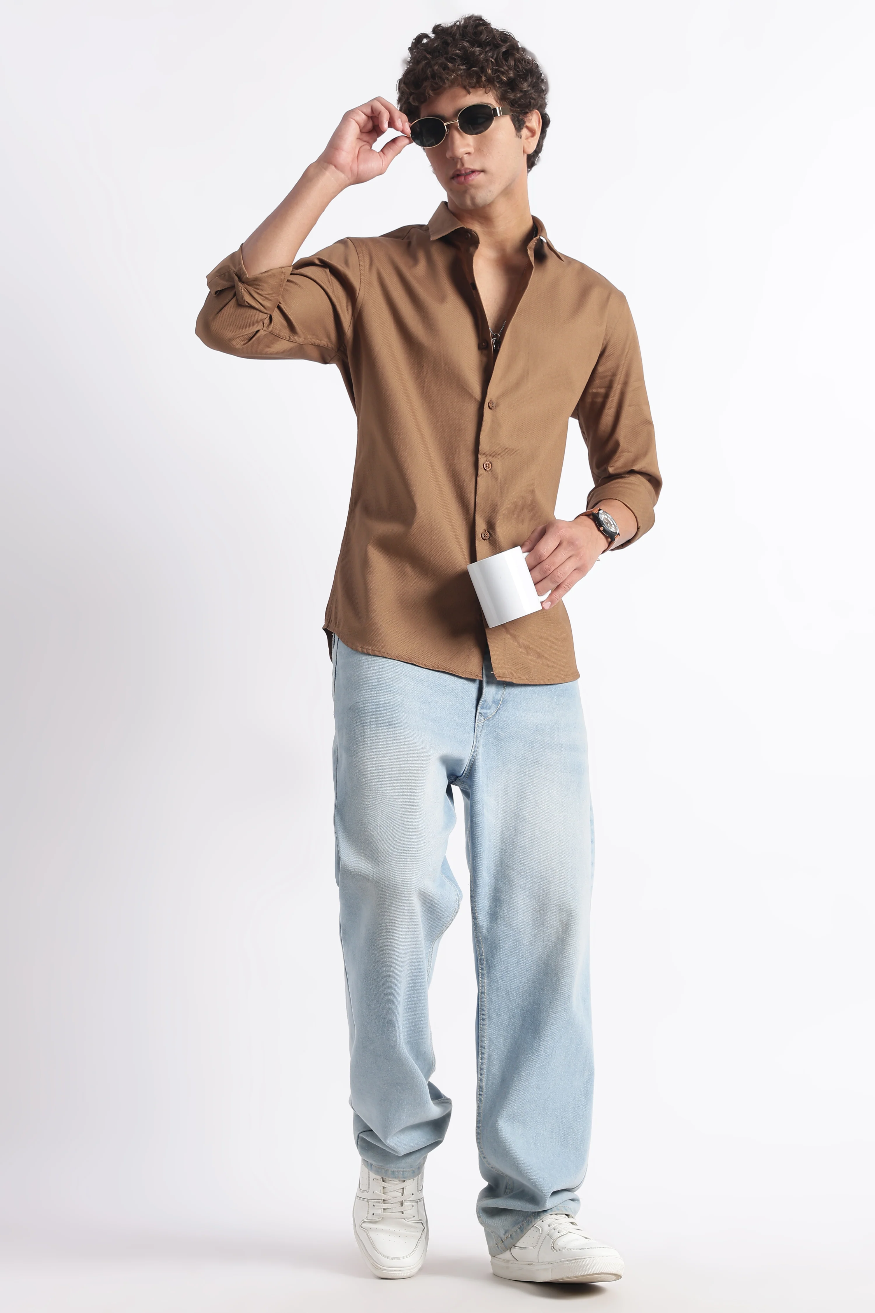 Men Classic Dobby Solid Shirt - Image 5