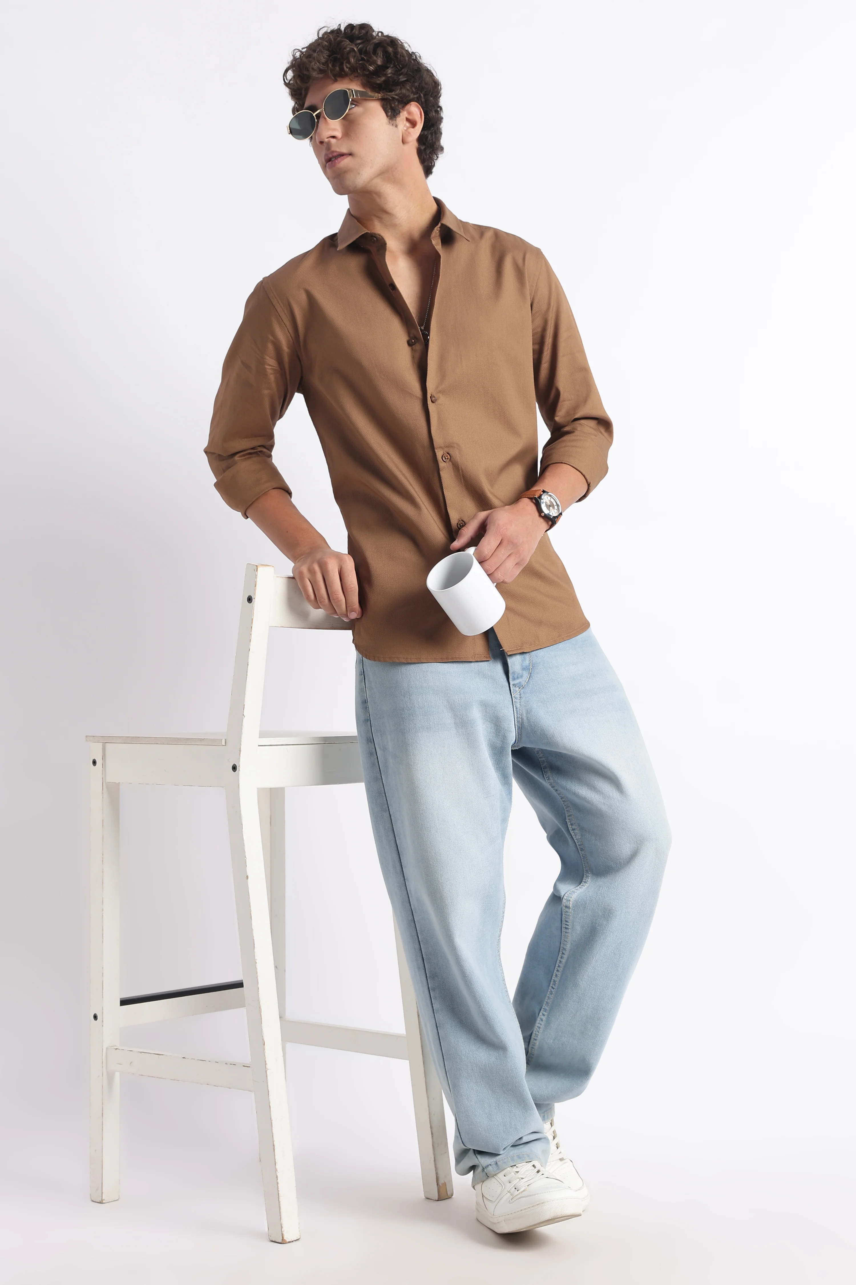 Men Classic Dobby Solid Shirt - Image 7