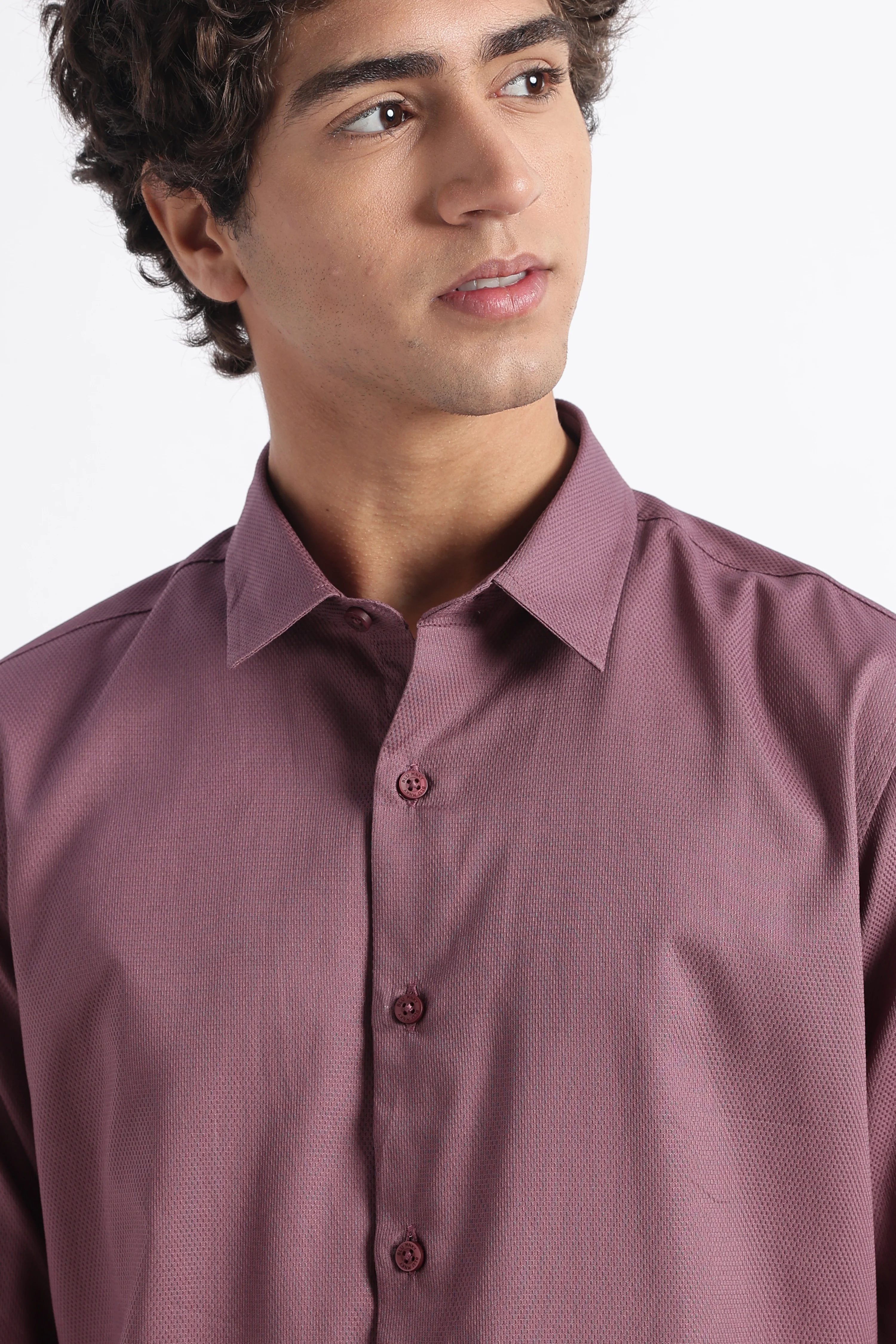 Men Classic Dobby Solid Shirt - Image 3