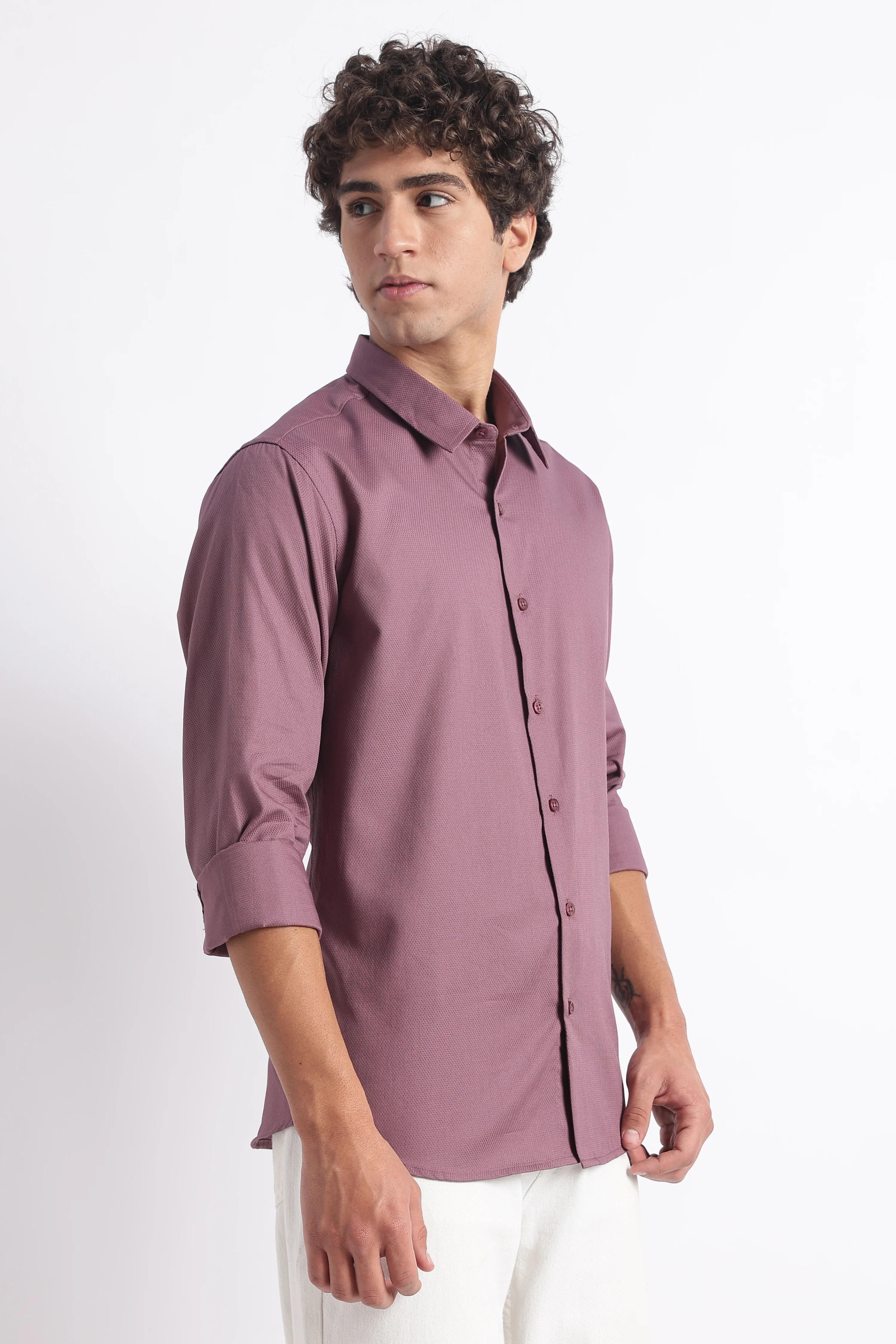 Men Classic Dobby Solid Shirt - Image 6