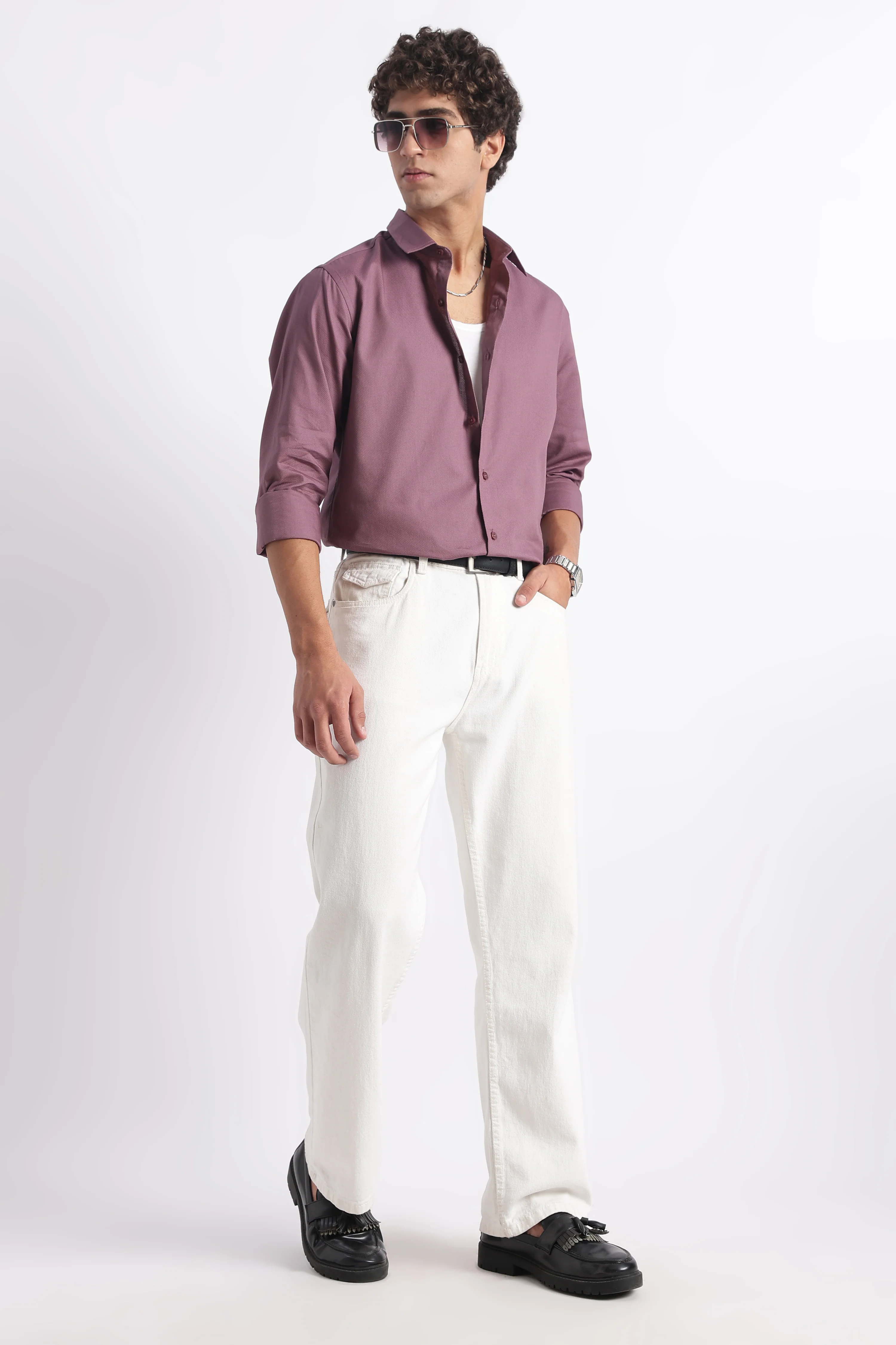 Men Classic Dobby Solid Shirt - Image 7