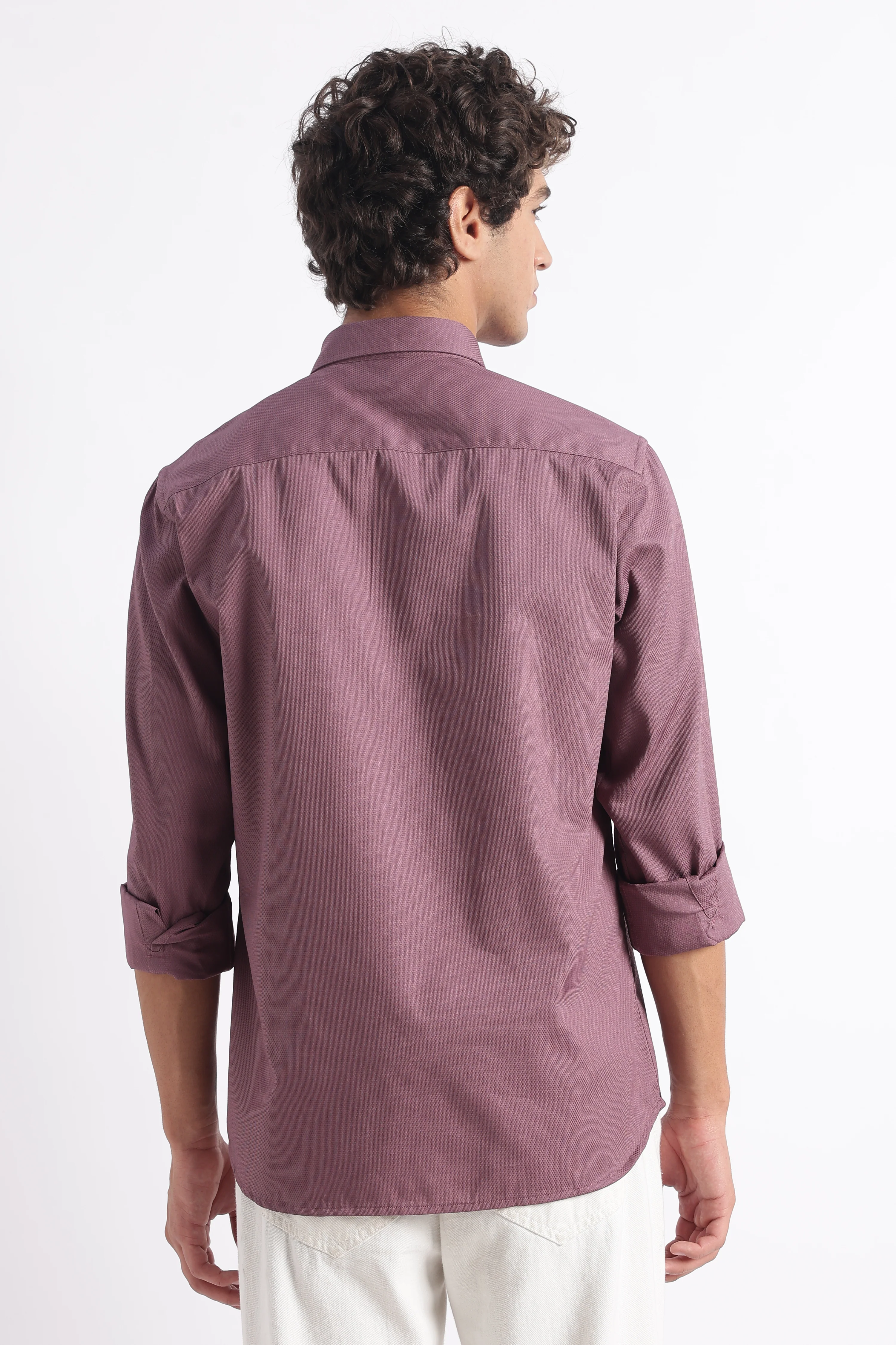 Men Classic Dobby Solid Shirt - Image 9