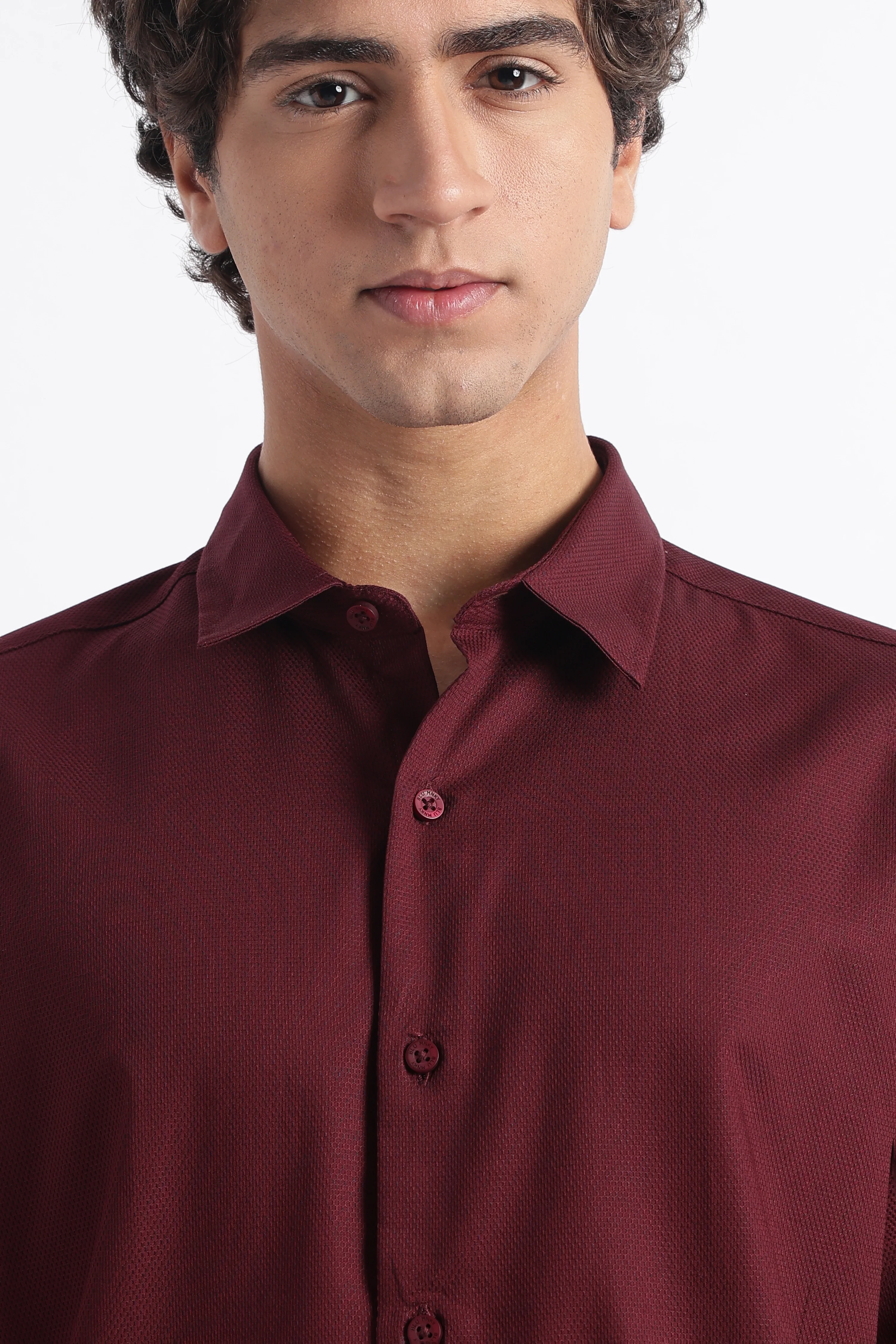 Men Classic Dobby Solid Shirt - Image 2