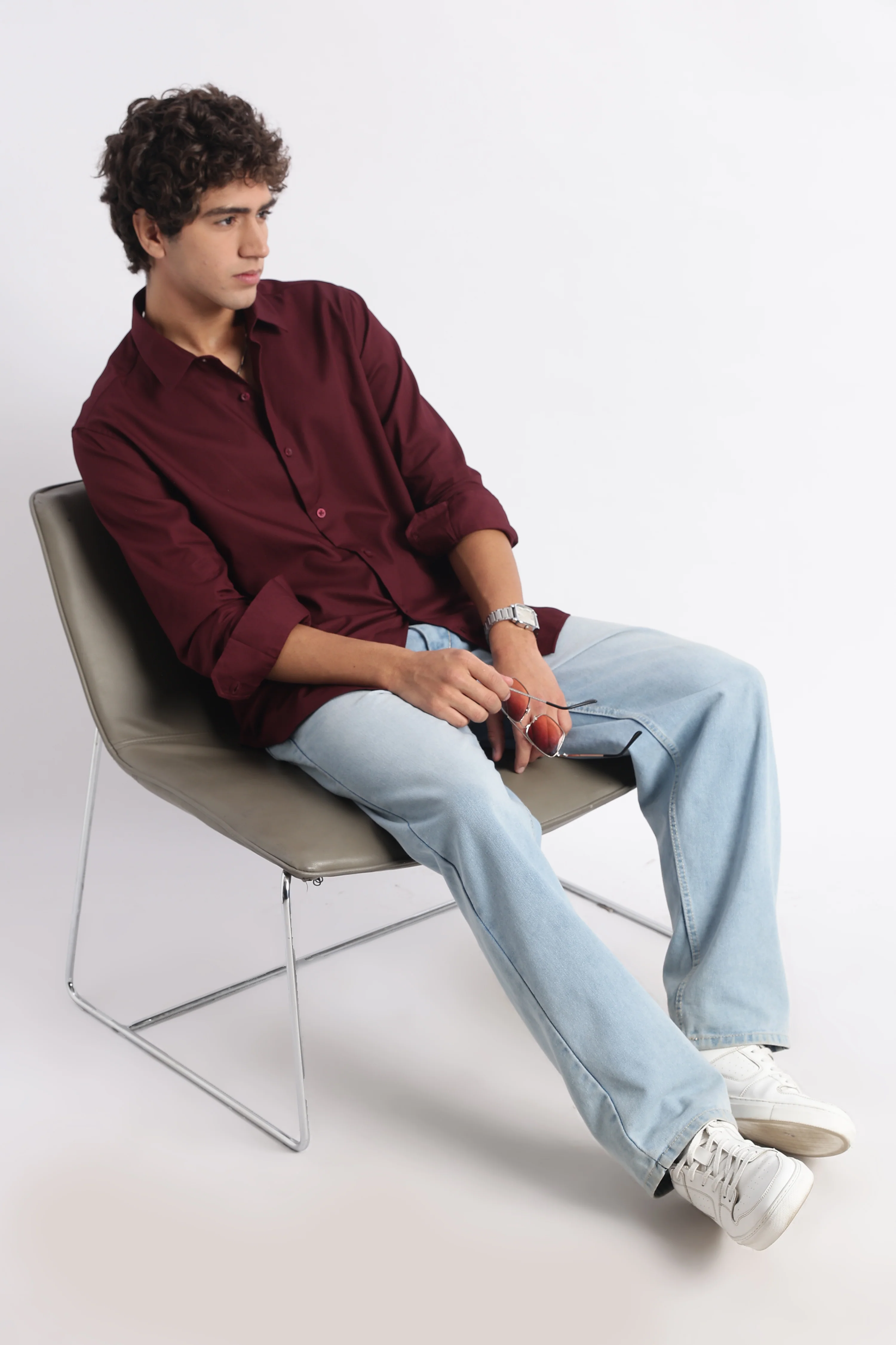 Men Classic Dobby Solid Shirt - Image 7
