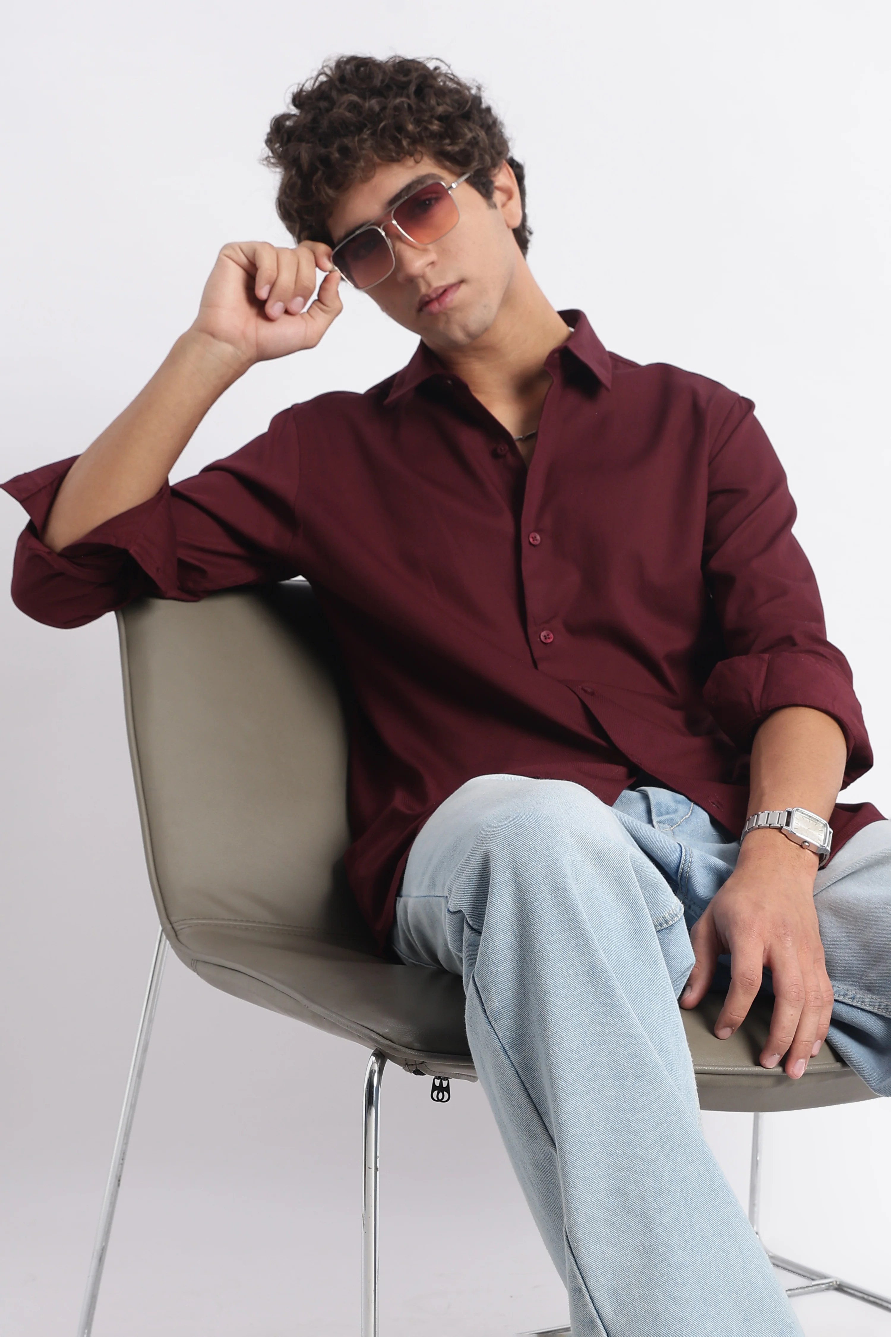 Men Classic Dobby Solid Shirt - Image 8