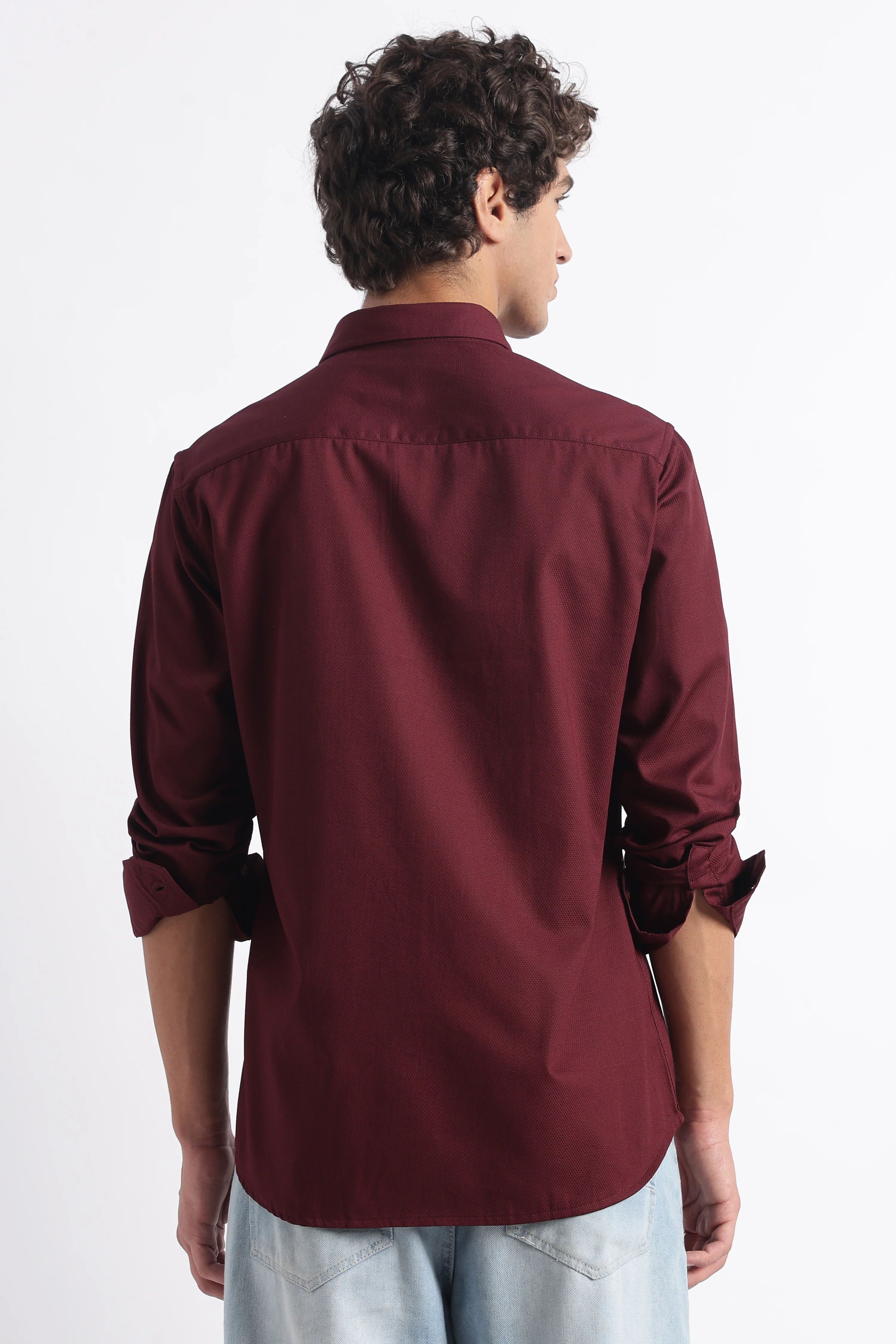 Men Classic Dobby Solid Shirt - Image 9