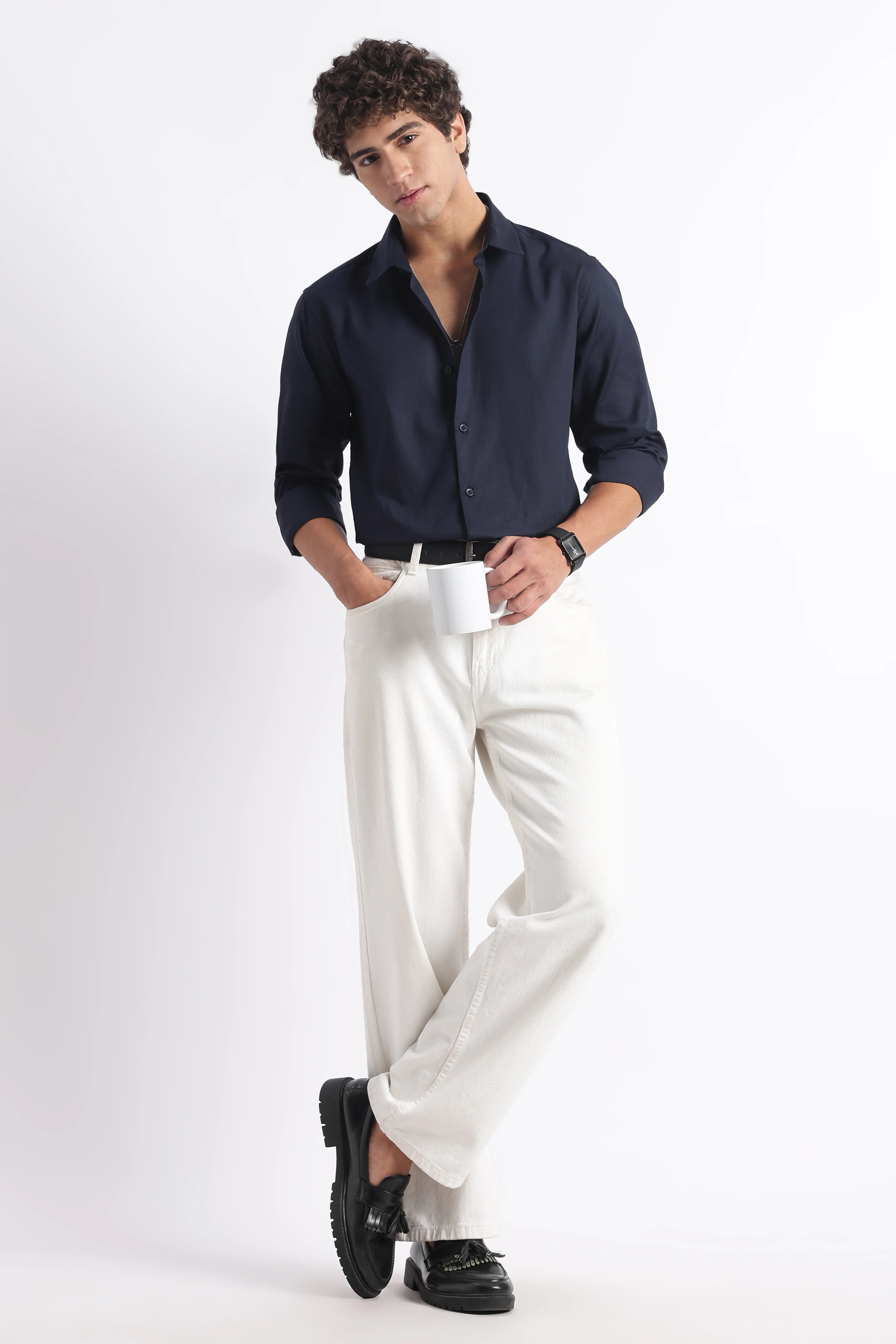 Men Classic Dobby Solid Shirt - Image 6